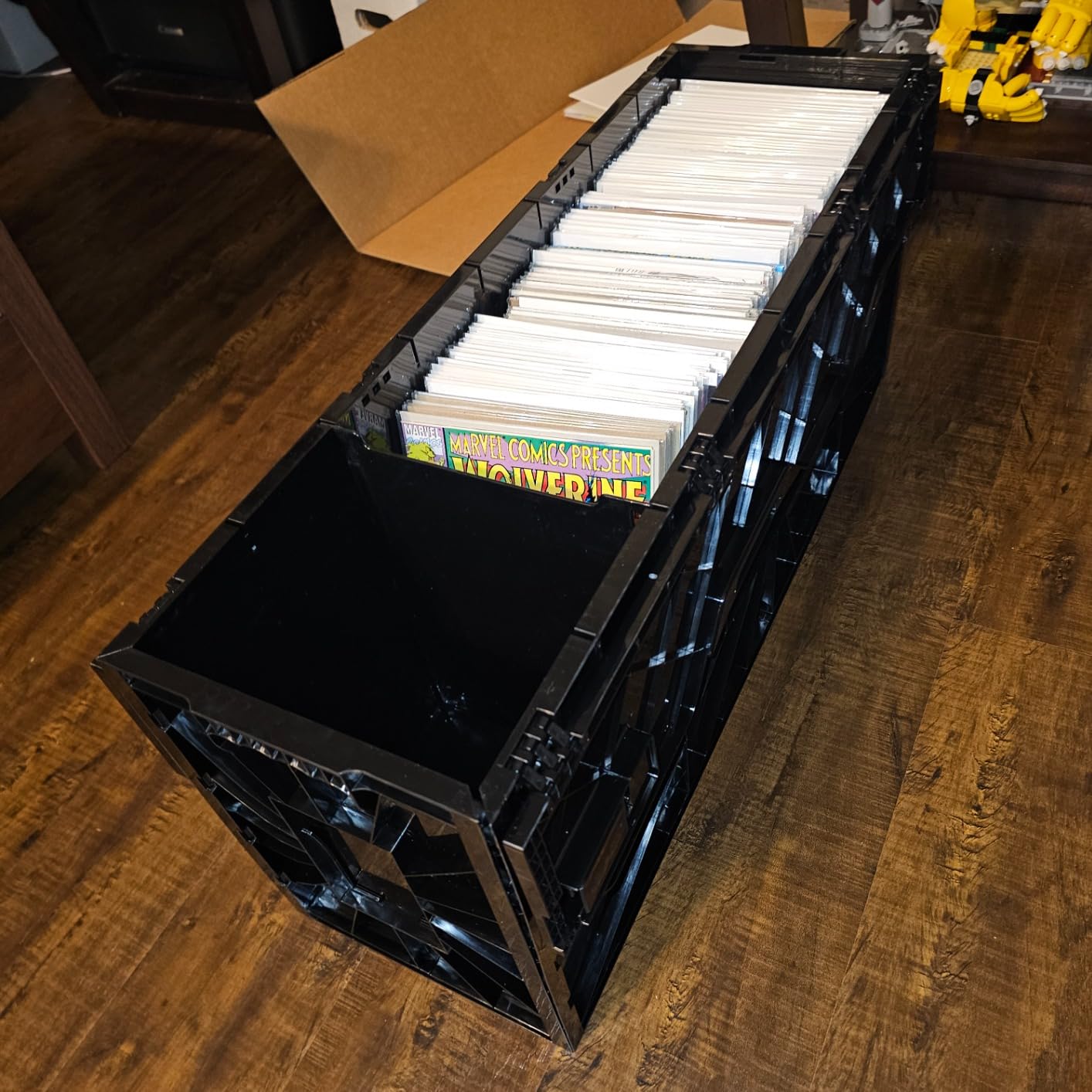BCW Long Comic Book Bins, Holds 300 Comics Each, Stackable, Black, 1 Pack customer photo 2
