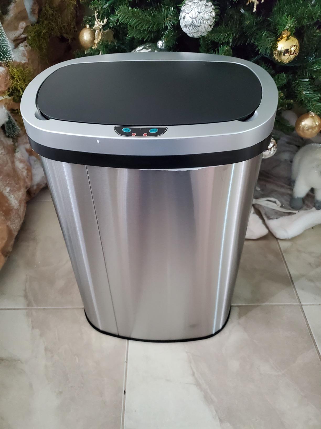 Dkeli 13 Gallon Automatic Motion Sensor Trash Can, Stainless Steel Touchless Kitchen Trash Can with Lid, 50L High-Capacity Office Bathroom Bedroom Garbage Bin customer photo 1