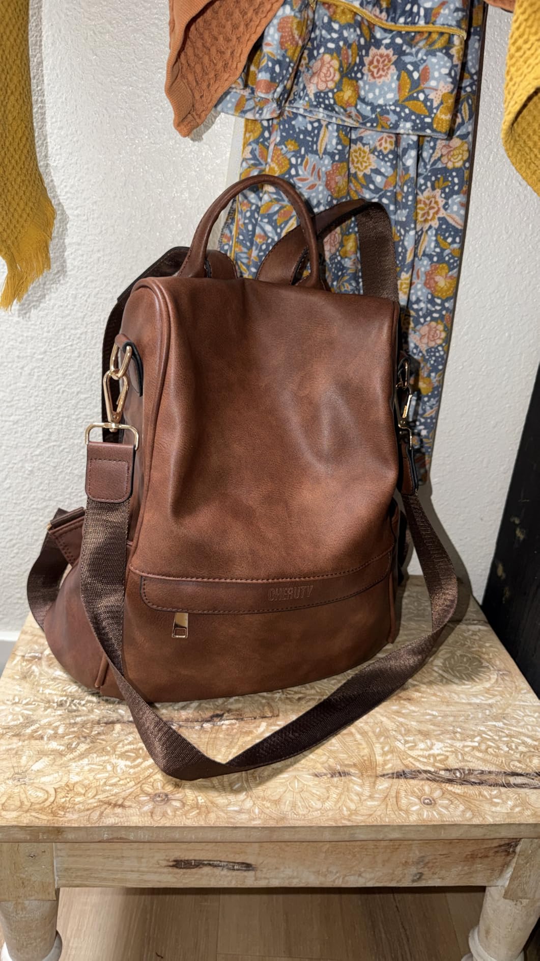 CHERUTY Women Backpack Purse PU Leather Anti-theft Casual Shoulder Bag Fashion Ladies Satchel Bags customer photo 1