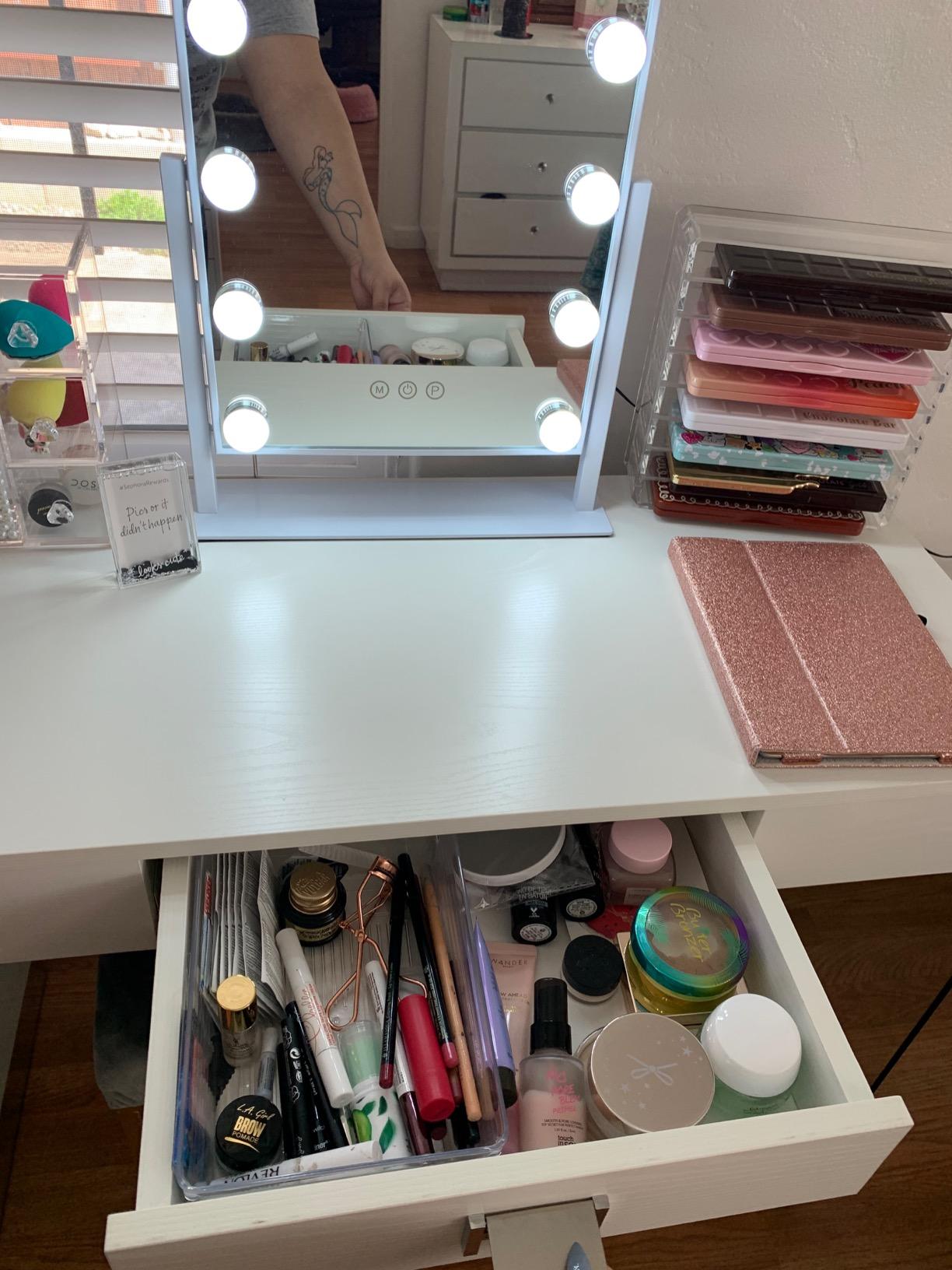 Convenience Concepts SoHo 1 Drawer Glass 36 inch Desk, White customer photo 2