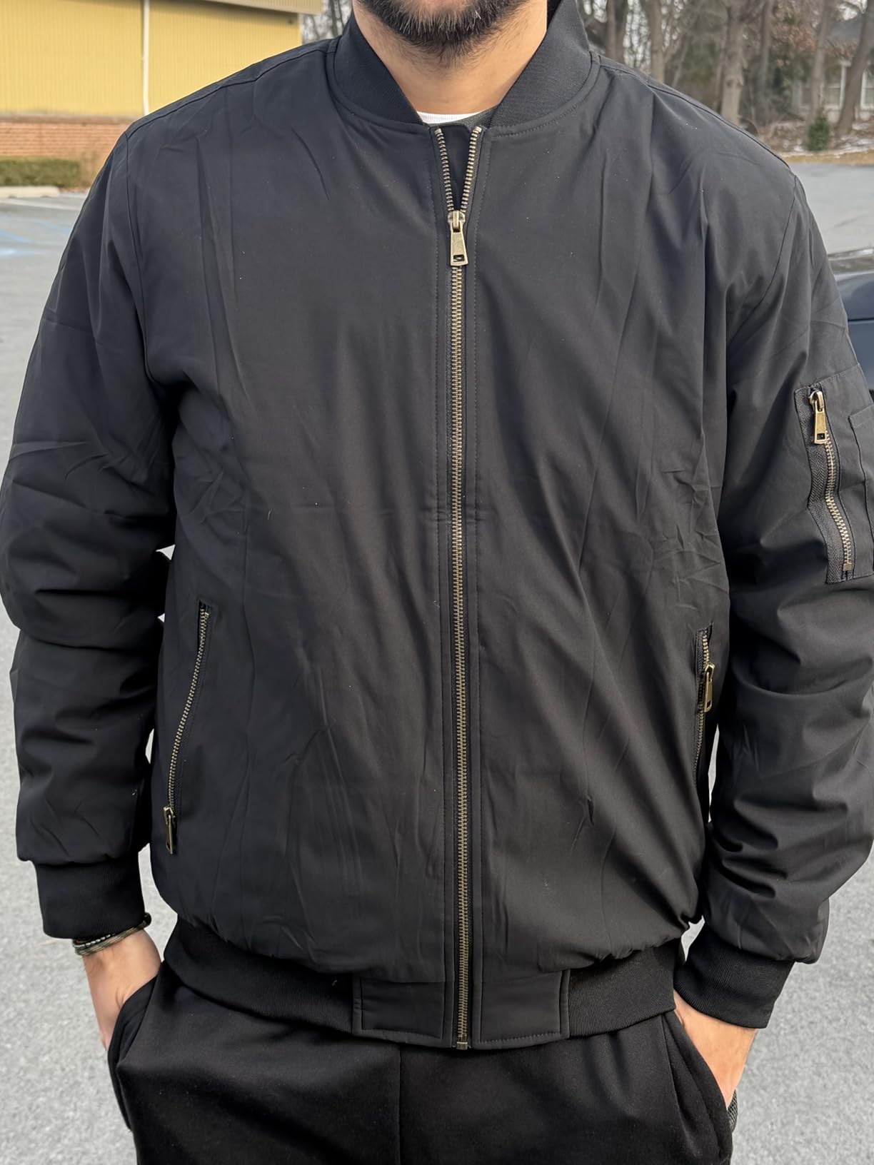 TACVASEN Men's Jackets-Bomber Jacket Fall Winter Warm Windbreaker Full Zip Casual Padded Coats customer photo 2