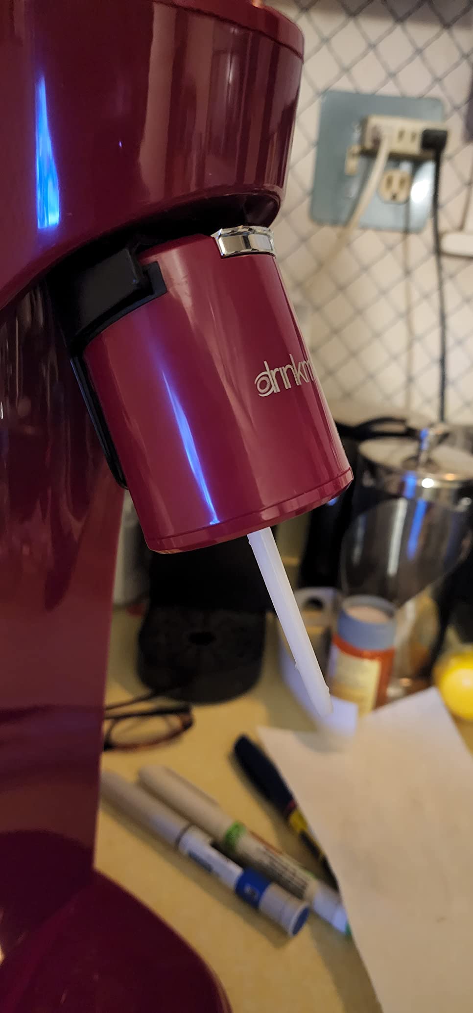 Drinkmate OmniFizz Sparkling Water Maker & Soda Streaming Machine | Carbonates Any Drink | VALUE KIT | Includes Two 60L CO2 Cartridges + One BPA-Free Bottle (Royal Red) customer photo 1