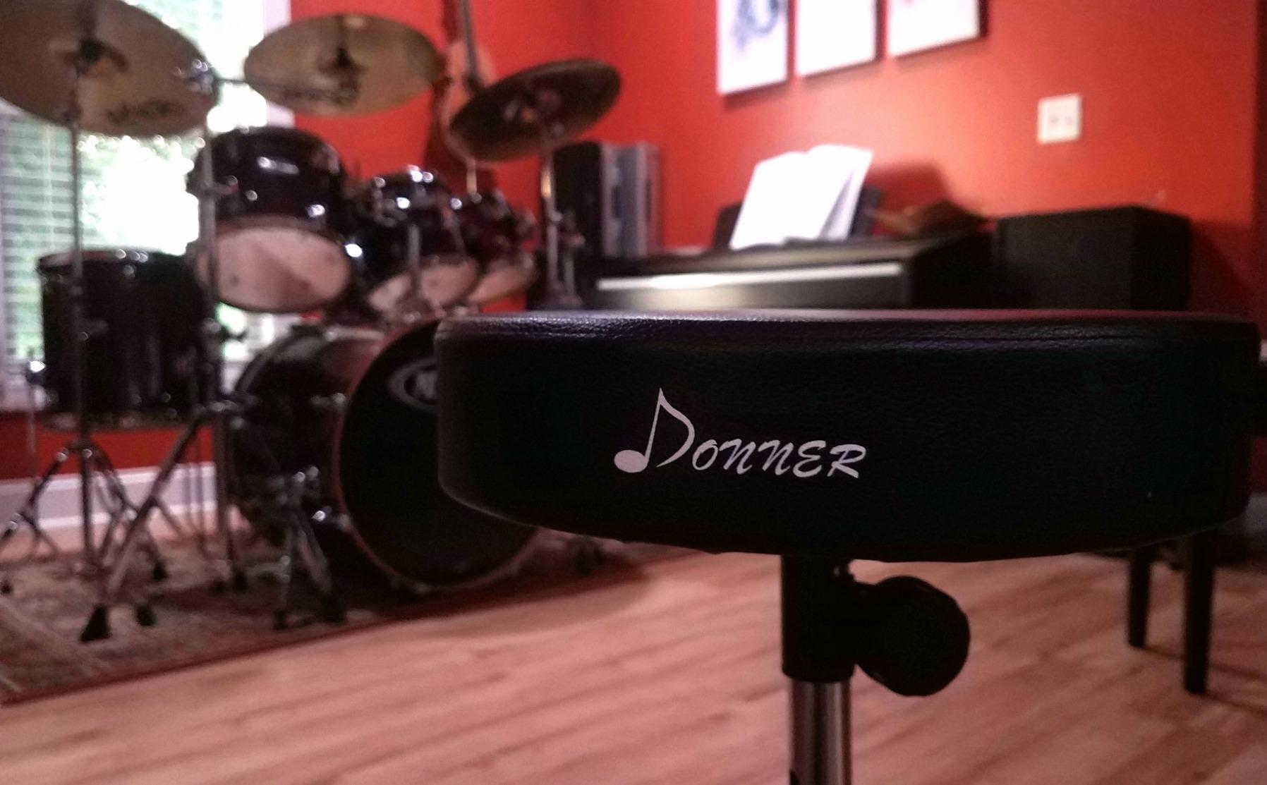 Donner Heavy Duty Drum Throne, Motorcycle Style Drum Stool, Widened Drum Seat with Upgraded Materials, Height Adjustable Padded Drum Chair, Double Braced customer photo 2