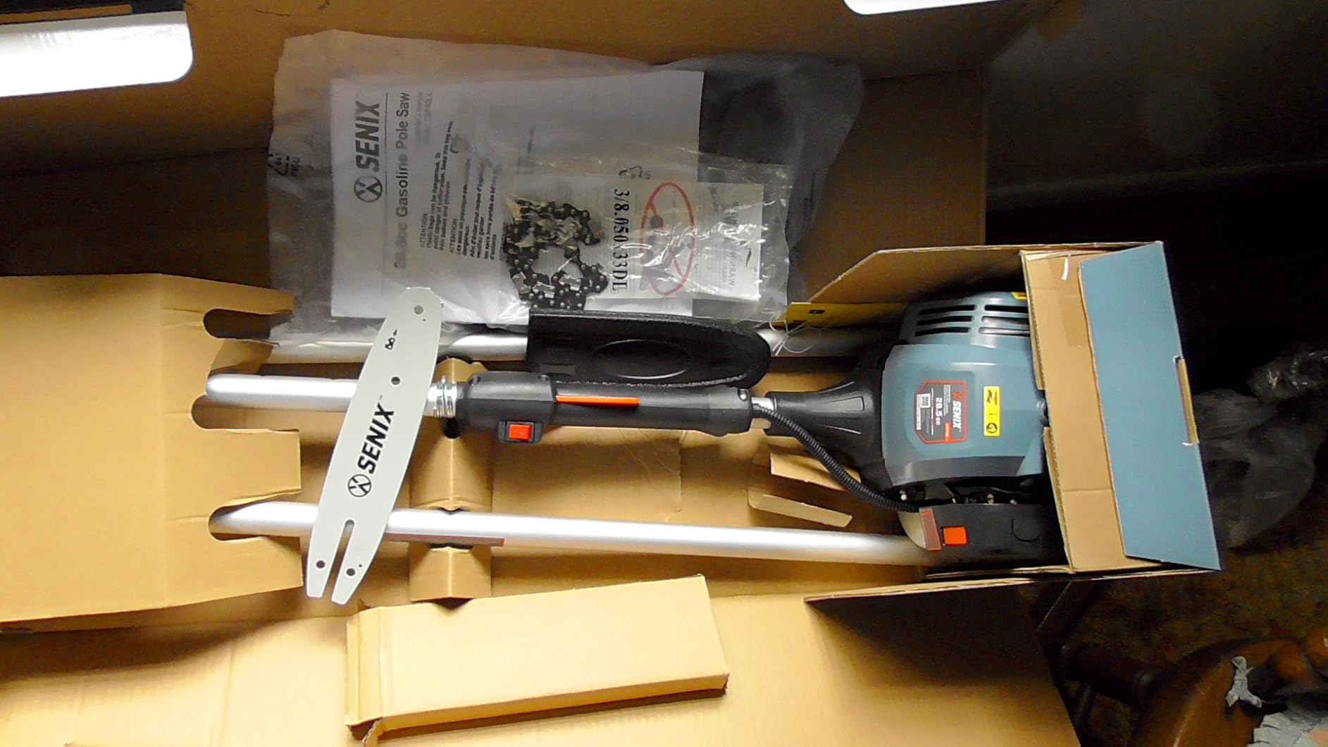 SENIX CSP4QL-L 4QL 26.5 cc 4-Cycle Gas Powered Pole Saw with 8-Inch Bar and Chain, Chain Saw Tree Trimmer with Adjustable Extension Pole, Harness Included customer photo 1