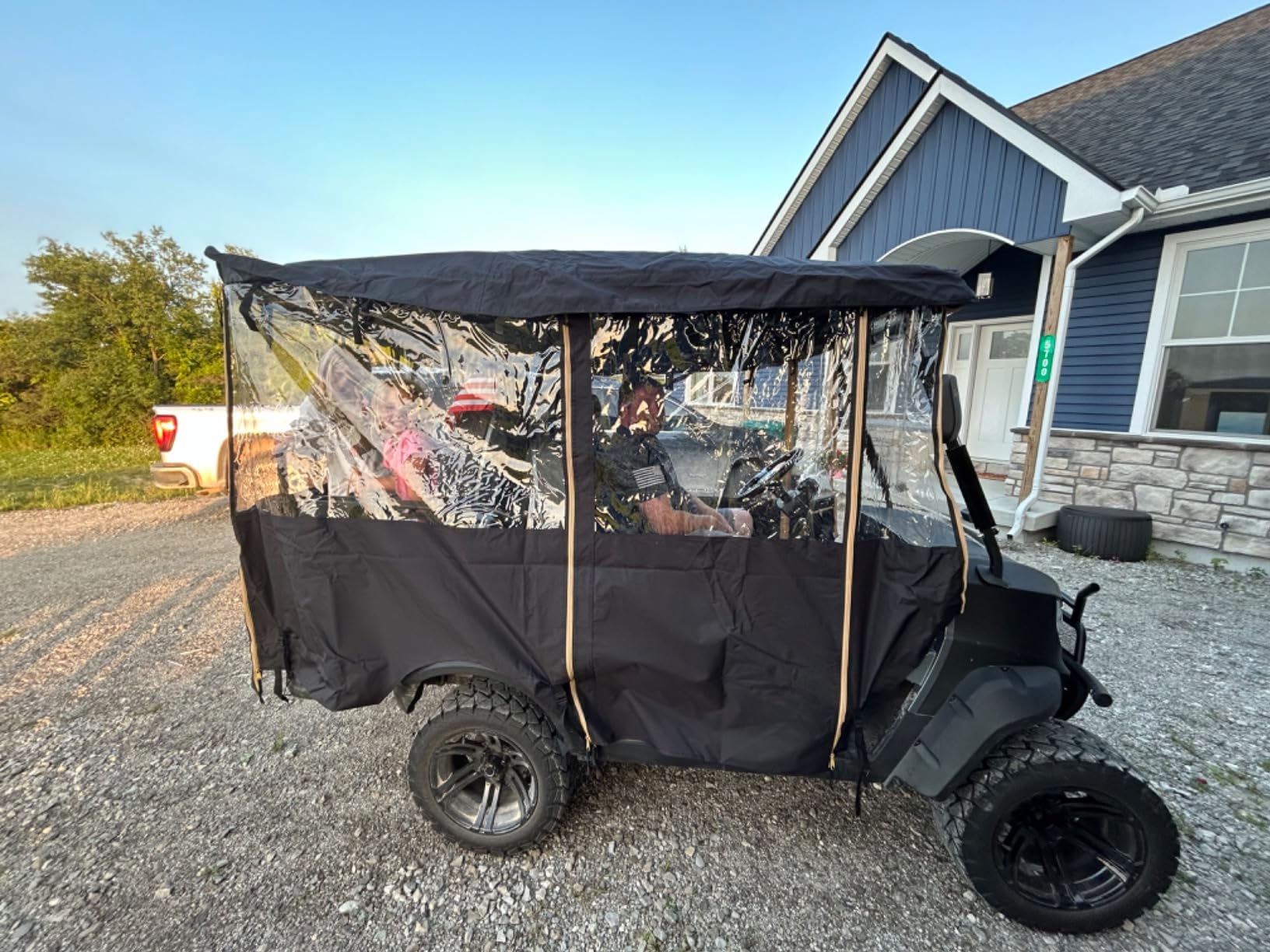 Happybuy Golf Cart Enclosure, 4-Person Golf Cart Cover, 4-Sided Fairway Deluxe, 300D Waterproof Driving Enclosure with Transparent Windows, Fit for EZGO, Club Car, Yamaha Cart customer photo 2