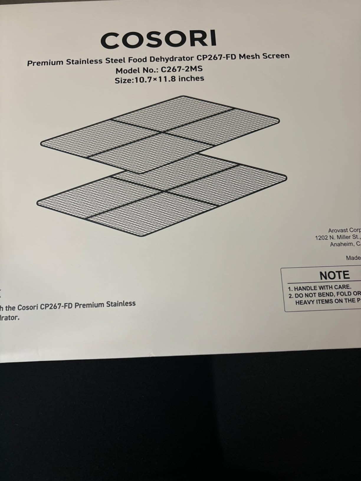 Cosori Food Dehydrator Accessories, Mesh Screen Sheets for 6 Trays CP267-FD | Compatible with Cosori CP267-FD and Other Models, BPA-Free, Hand Wash Only, 2-Pack customer photo 1