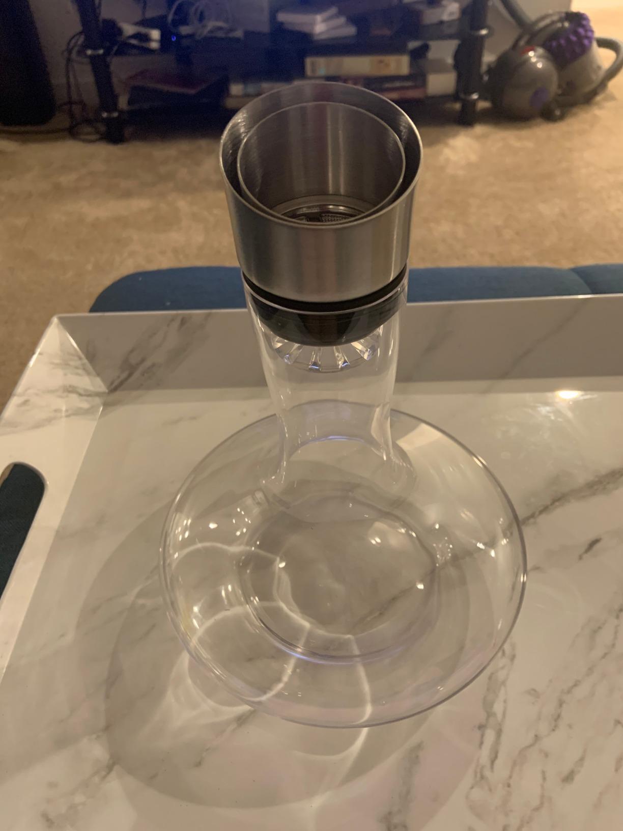 Wine Decanter Built-in Aerator Pourer, Wine Carafe, Red Wine Decanter,100% Lead-free Crystal Glass, Wine Hand-held Aerator, Wine Gift, Wine Accessories (Clear,Crystal) customer photo 2