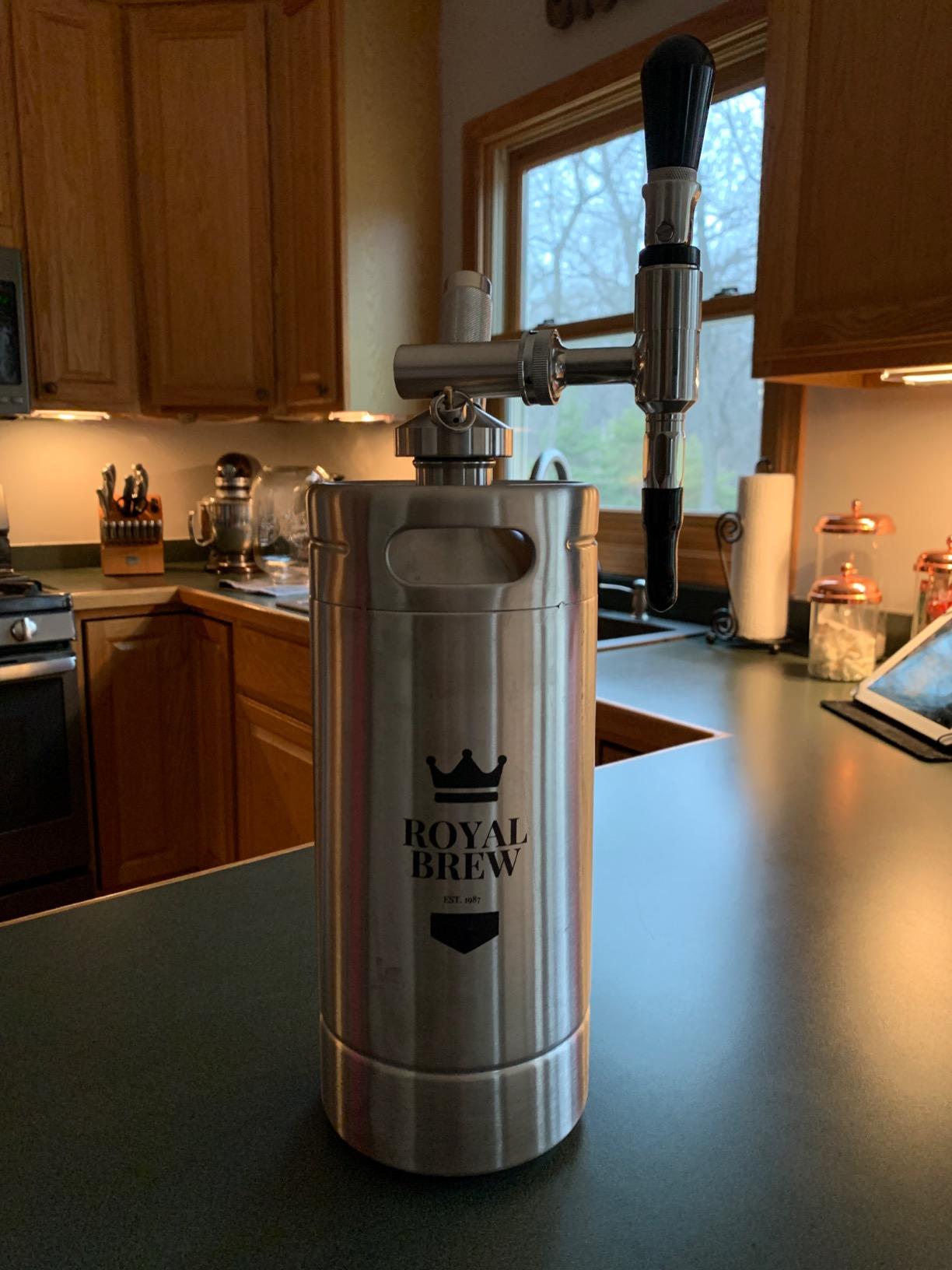 The Original Royal Brew Nitro Cold Brew Coffee Maker - 128 oz Extra Large Home Keg, Nitrogen Gas System Coffee Dispenser Kit customer photo 2