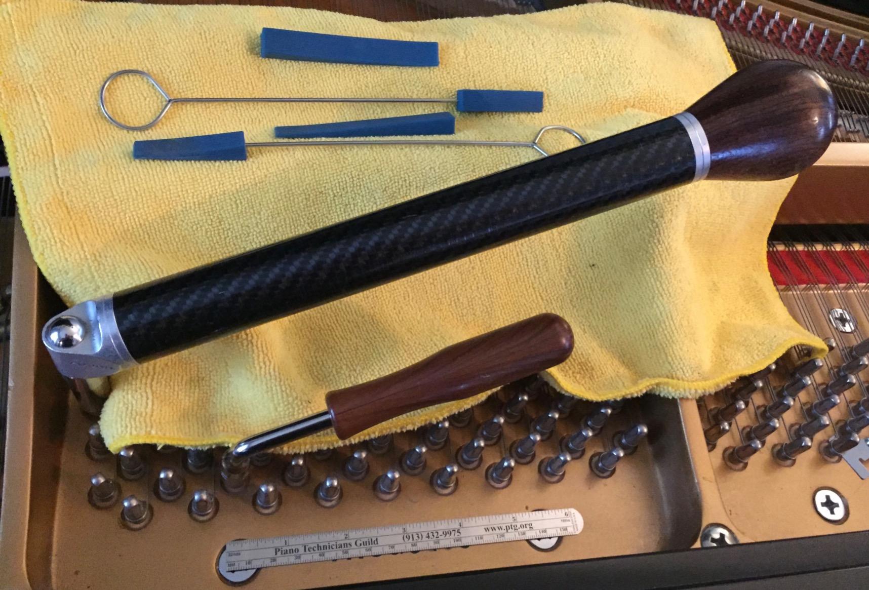Piano Tuning Kit, CUGLB Professional Piano Tuner Kit Including Tuning Wrench Hammer, Temperament Strip, Mute Set, DIY Fixing Set (8 pcs in Pack) customer photo 1