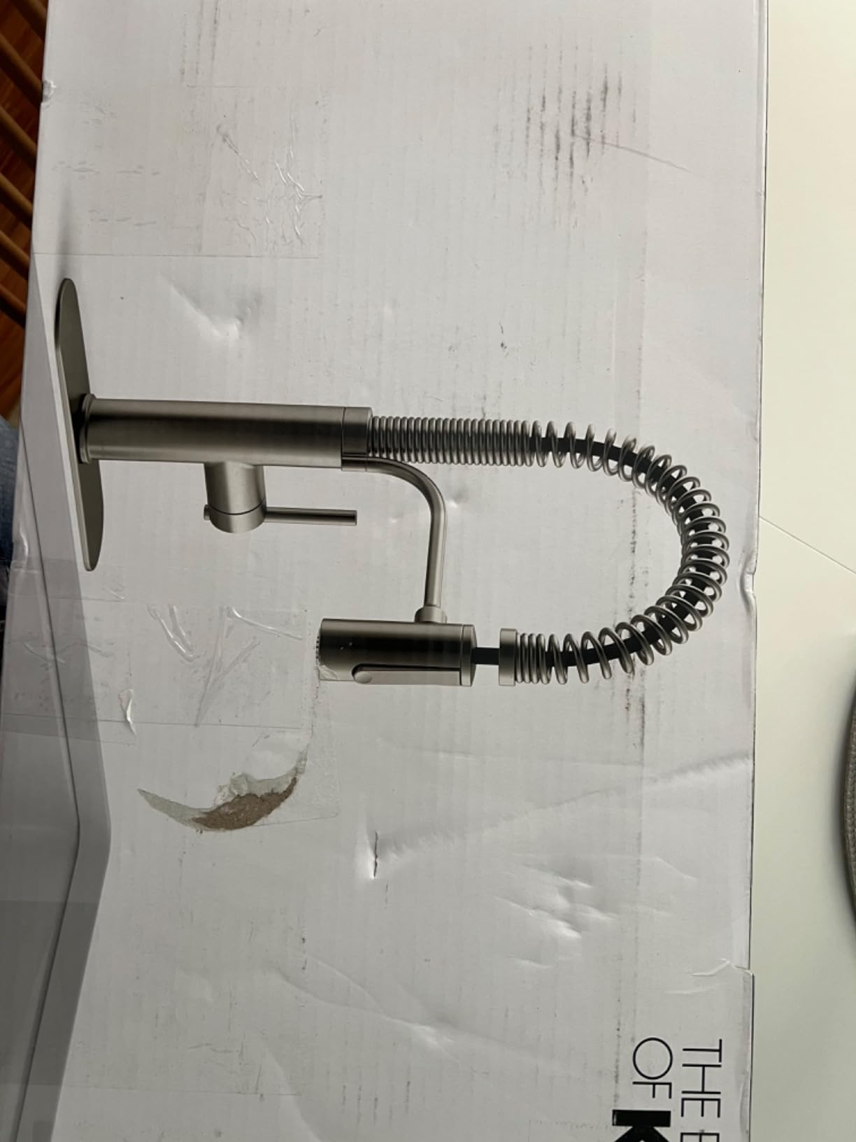 KOHLER 22973-VS Crue High-Arc Kitchen Faucet with Pull Down Spring Spout, Professional Pre-Rinse, Vibrant Stainless customer photo 2