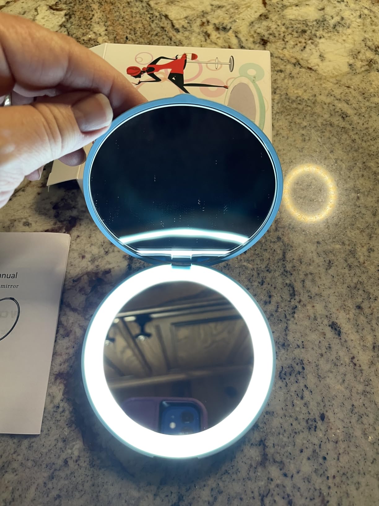 WOBSION LED Compact Mirror with 10X Magnification customer photo 1