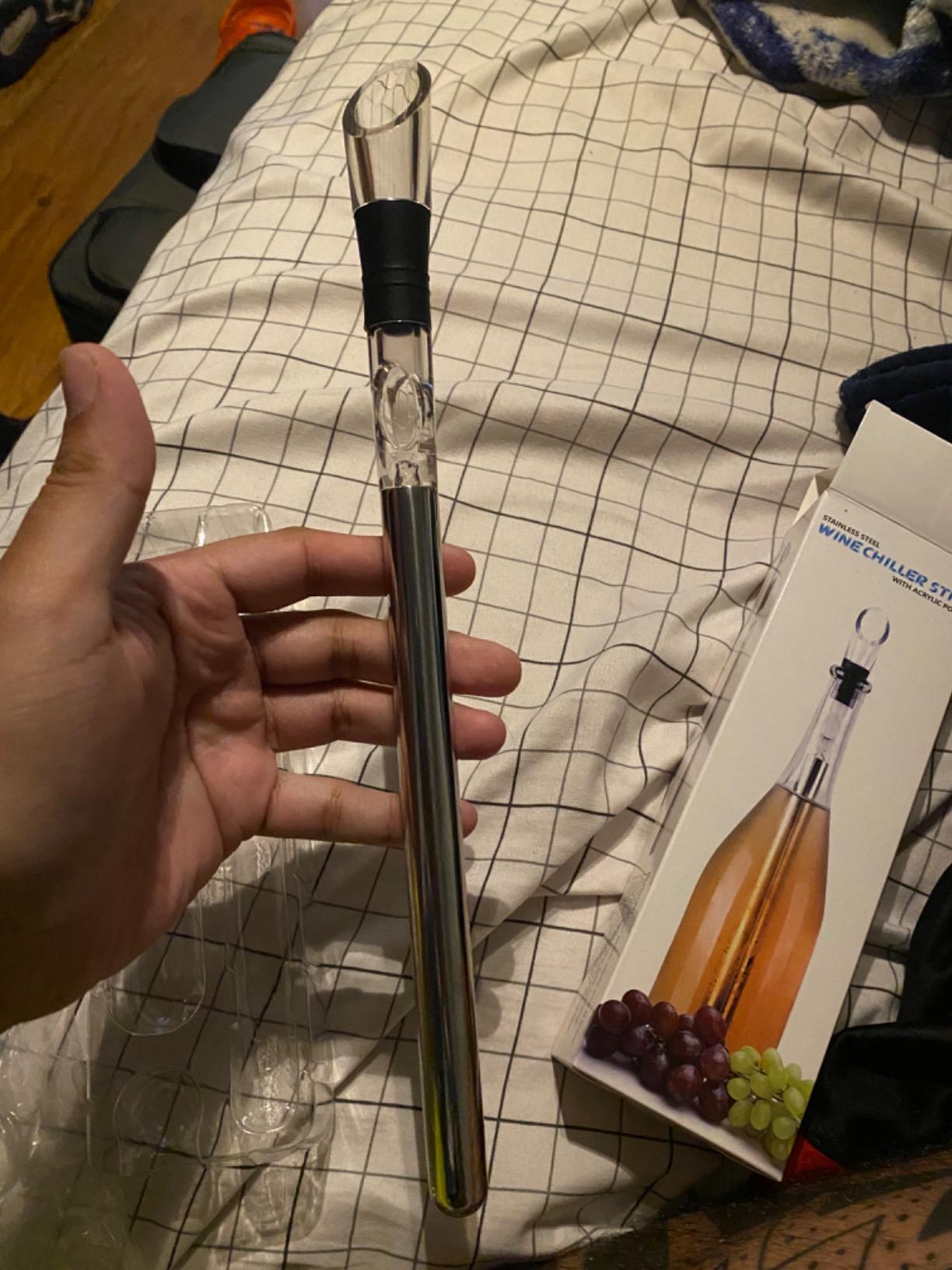 Wine Chiller - Wine Cooler Stick, 3 in 1 Stainless Steel Wine Bottle Chiller with Aerator and Pourer, The Best Holiday Gifts. customer photo 1