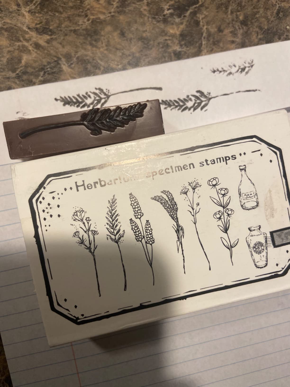 Dizdkizd 8 Pieces Vintage Wooden Rubber Stamps, Plant & Flower Decorative Mounted Rubber Stamp Set for DIY Craft, Letters Diary and Craft Scrapbooking customer photo 2