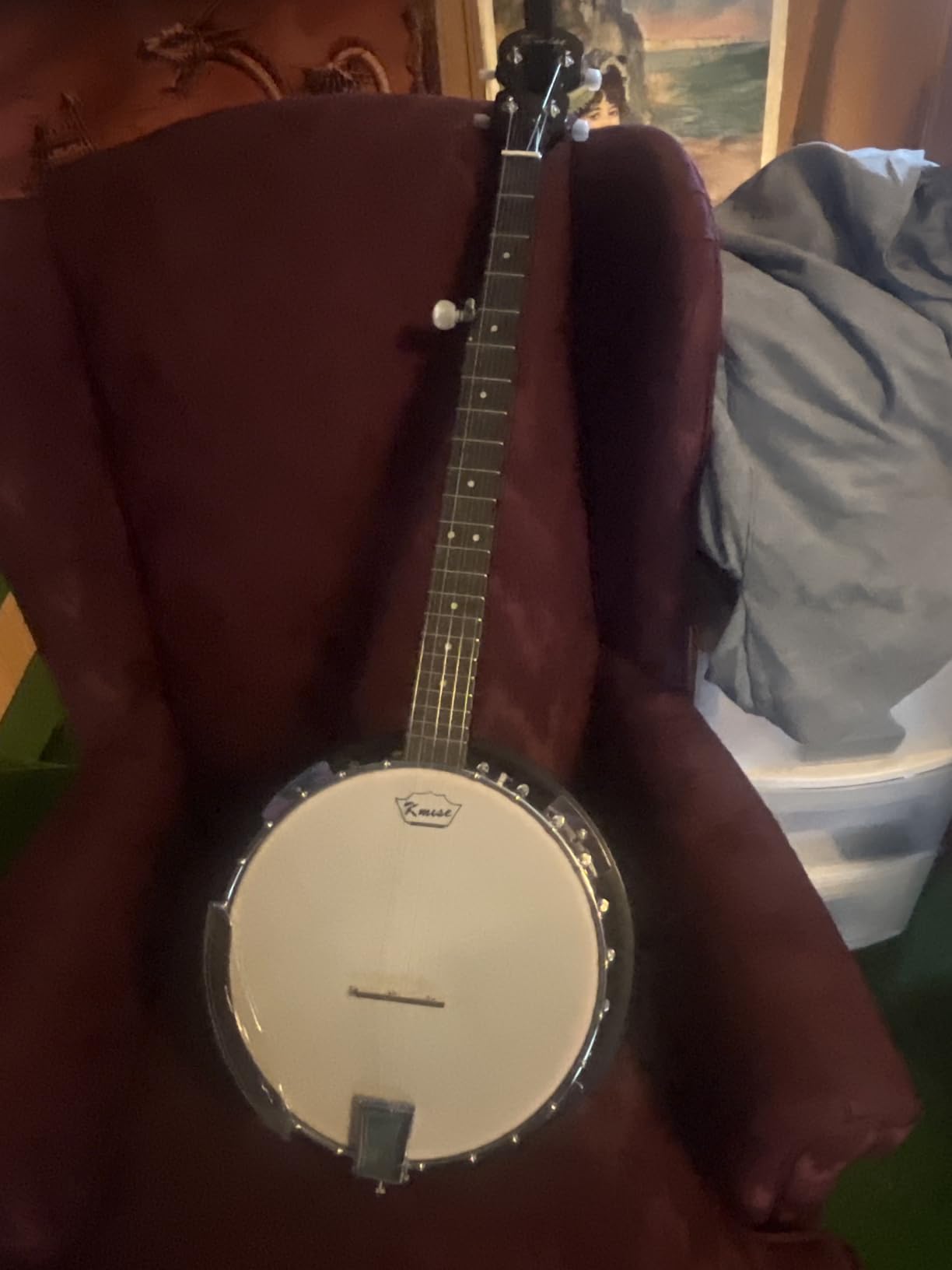 Kmise Banjo 5 String Banjos,Full Size 38 Inch Open or Closed Back with Resonator, Bridge, Strings Pack, Finger Picks, Strap, Case, Tuner Accessories Set Gift Choice for Adults Beginner customer photo 2