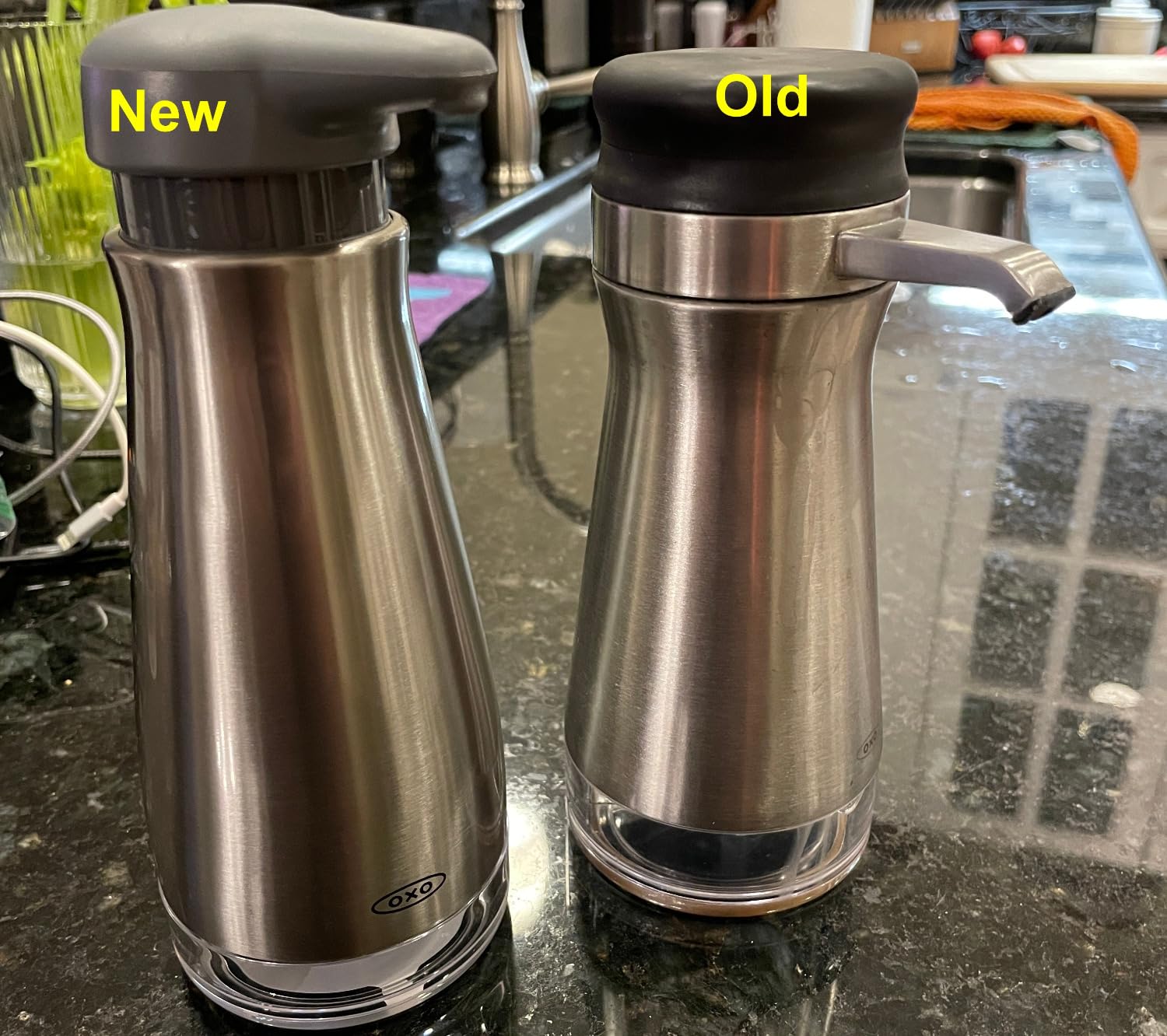 OXO Good Grips Stainless Steel Countertop Soap Dispenser | Refillable Soap Dispenser, Rust-Resistant Stainless Steel, Weighted Pump, Kitchen Sink Or Bathroom Counter Use customer photo 1