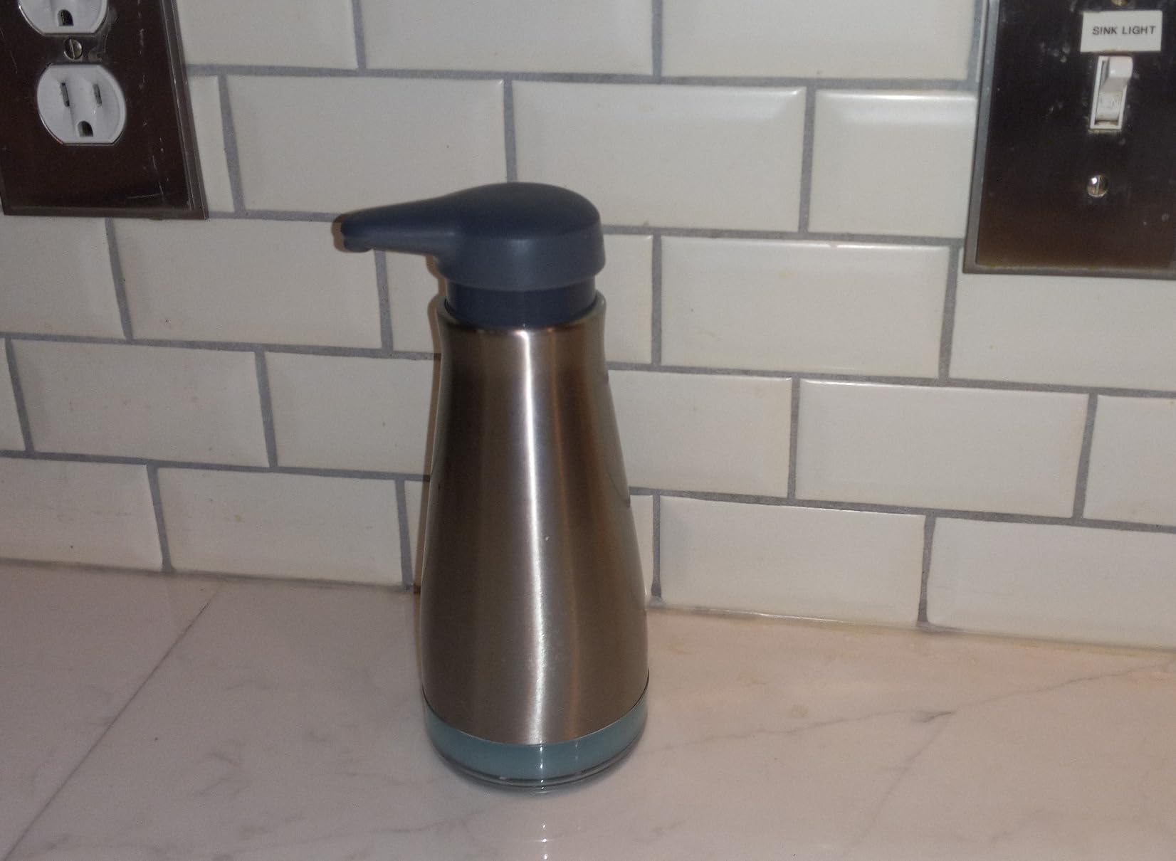 OXO Good Grips Stainless Steel Countertop Soap Dispenser | Refillable Soap Dispenser, Rust-Resistant Stainless Steel, Weighted Pump, Kitchen Sink Or Bathroom Counter Use customer photo 2