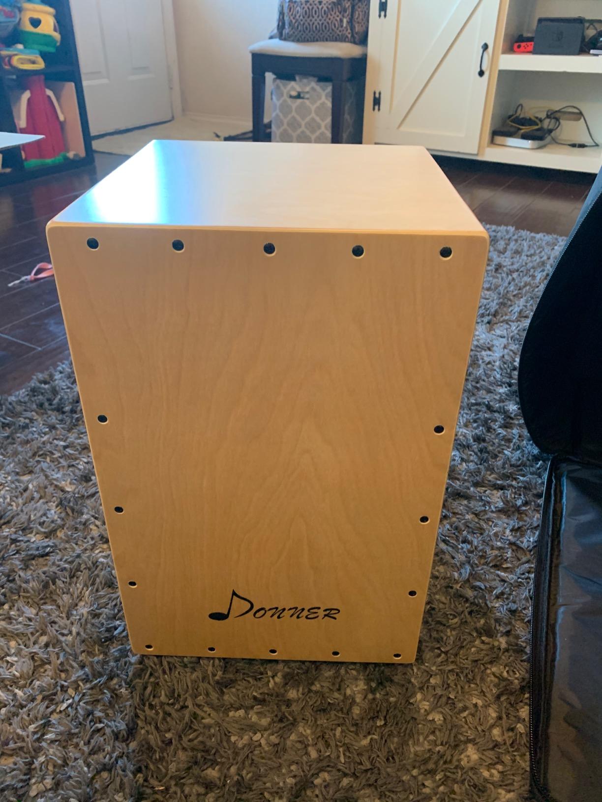 Donner Cajon Box Drum Full Size, Percussion Instrument Gifts for Adults Teens, Hand Crafted Birchwood Beat Box, Jam Cajon Drum Box, Portable with Adjustable Straps Travel Backpack customer photo 1