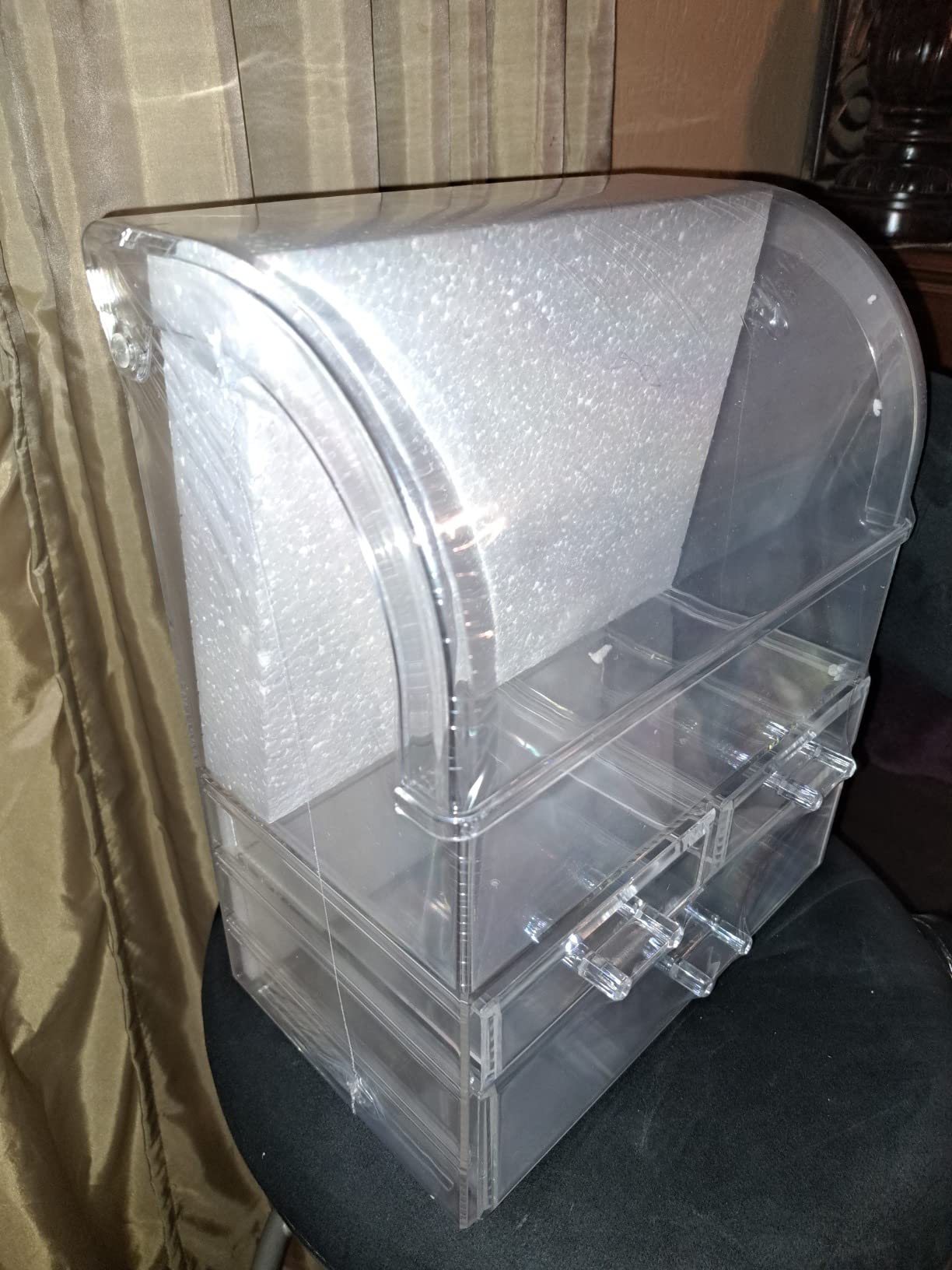 MOOCHI Clear Professional Large Cosmetic Makeup Organizer Bathroom Storage Display Case with Drawers customer photo 2
