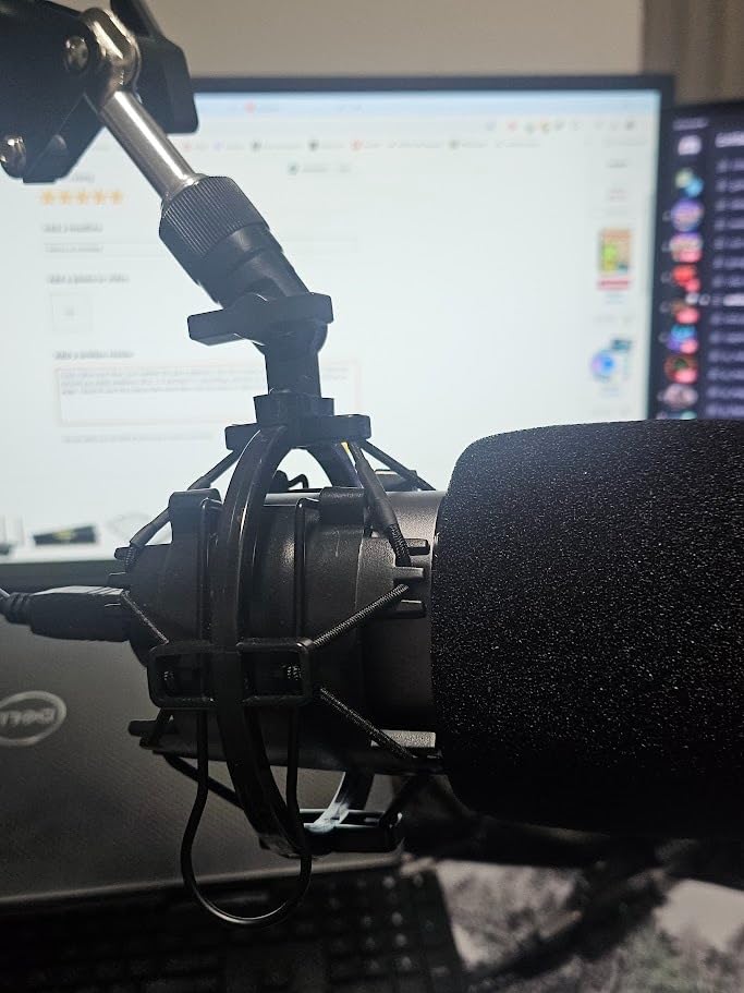 YOUSHARES AT2020 Shock Mount, Microphone Shock Mount Reduces Vibration Noise for Audio Technica AT2020 AT2035 ATR2500 Condenser Mic customer photo 2