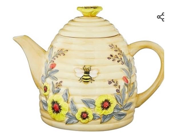 Bee Sweet 32 oz. 3-D Beehive Teapot Ceramic,Multi Colored customer photo 1
