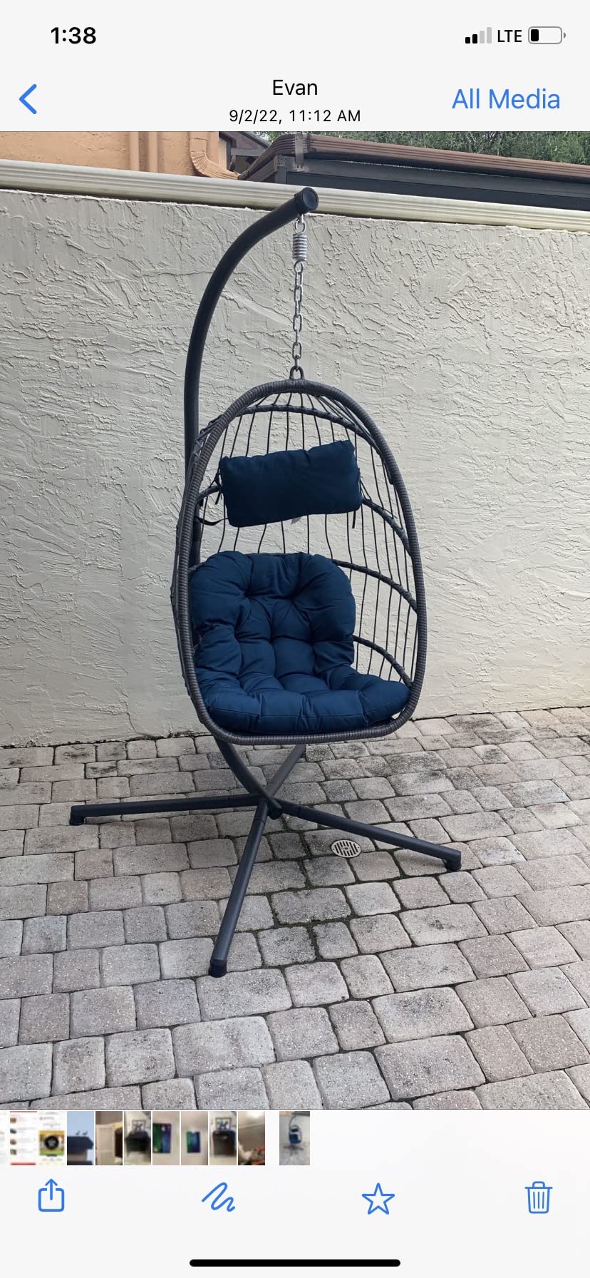 Brafab Swing Egg Chair with Steel Stand for Indoor Outdoor Patio Porch customer photo 2