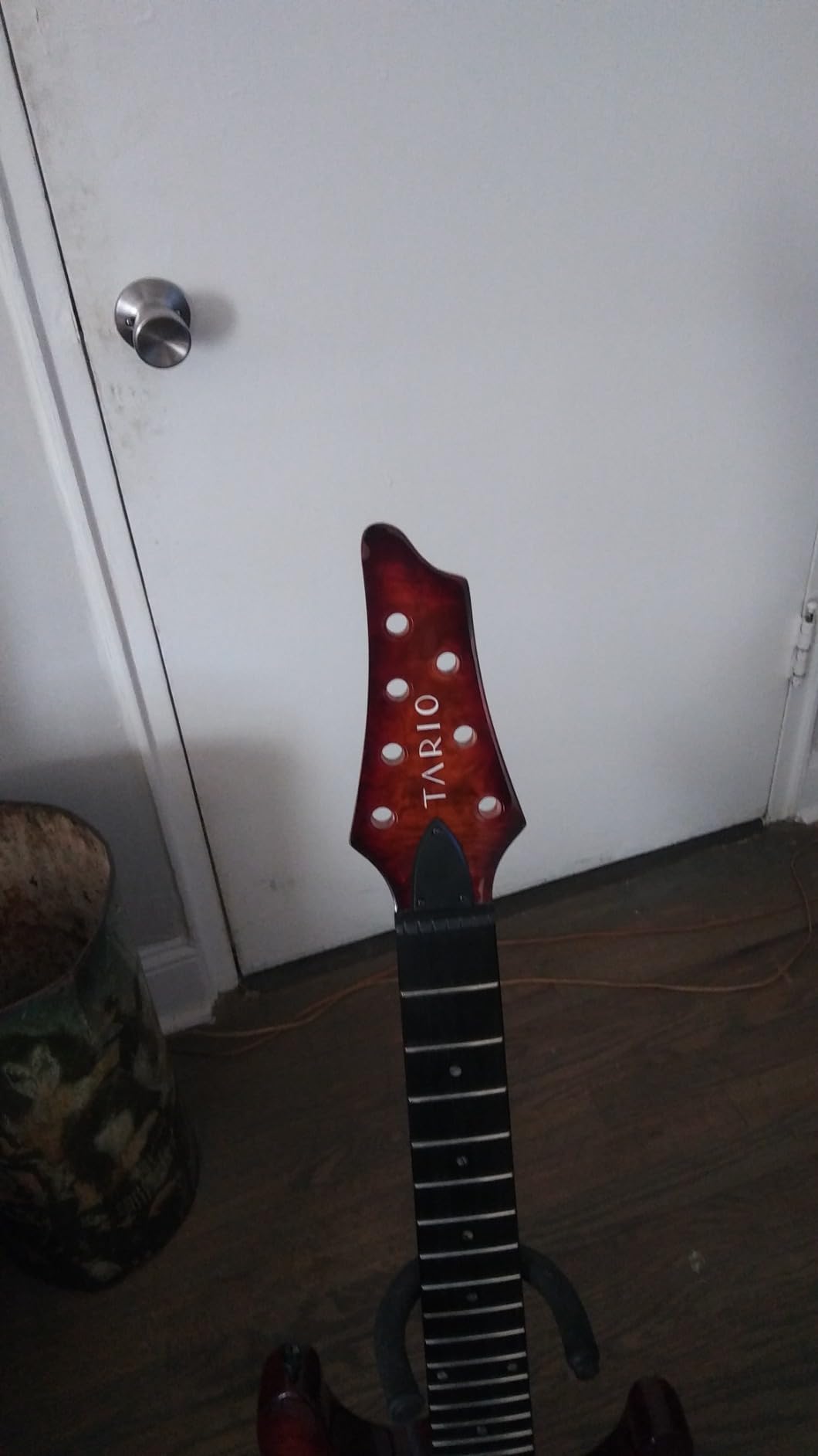 TARIO 7 String Electric Guitar Bolt_On Maple Neck Poplar Wood Body (Burl poplar top body) customer photo 2