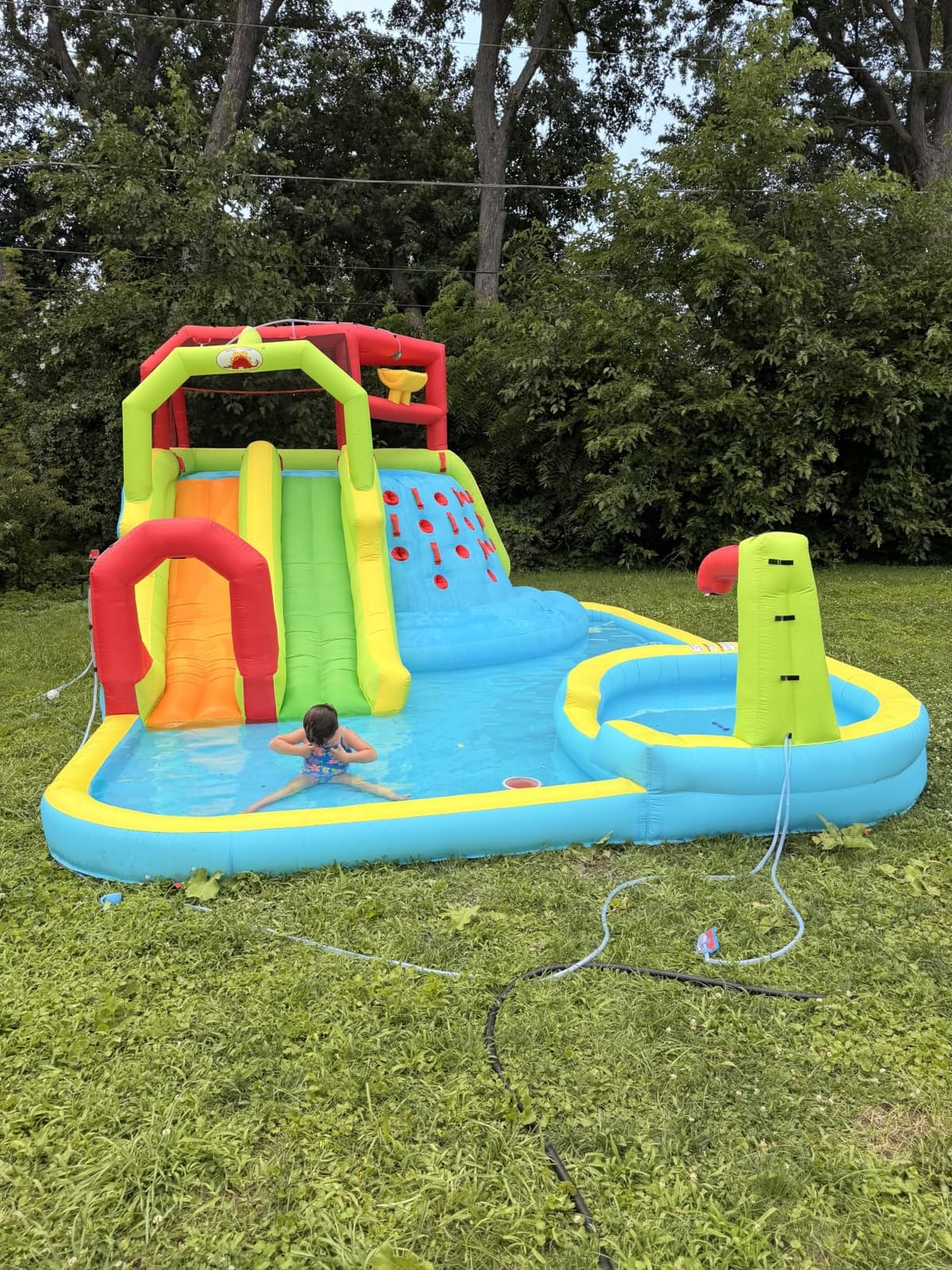 WELLFUNTIME Inflatable Water Slide Park, Bouncy Castle with Deep Pool, 191 x 157.5 x 100 Inch, Jumping Castle with Air Blower customer photo 2