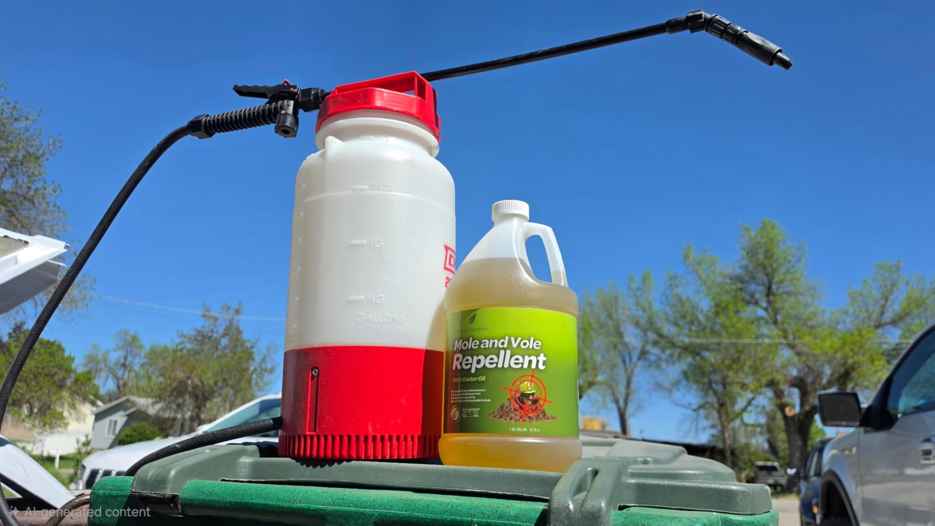 Natural Elements Mole and Vole Repellent – 100% Castor Oil Formula – Lawn and Yard Treatment – Covers Large Areas – 128 oz (1 Gallon) customer photo 2
