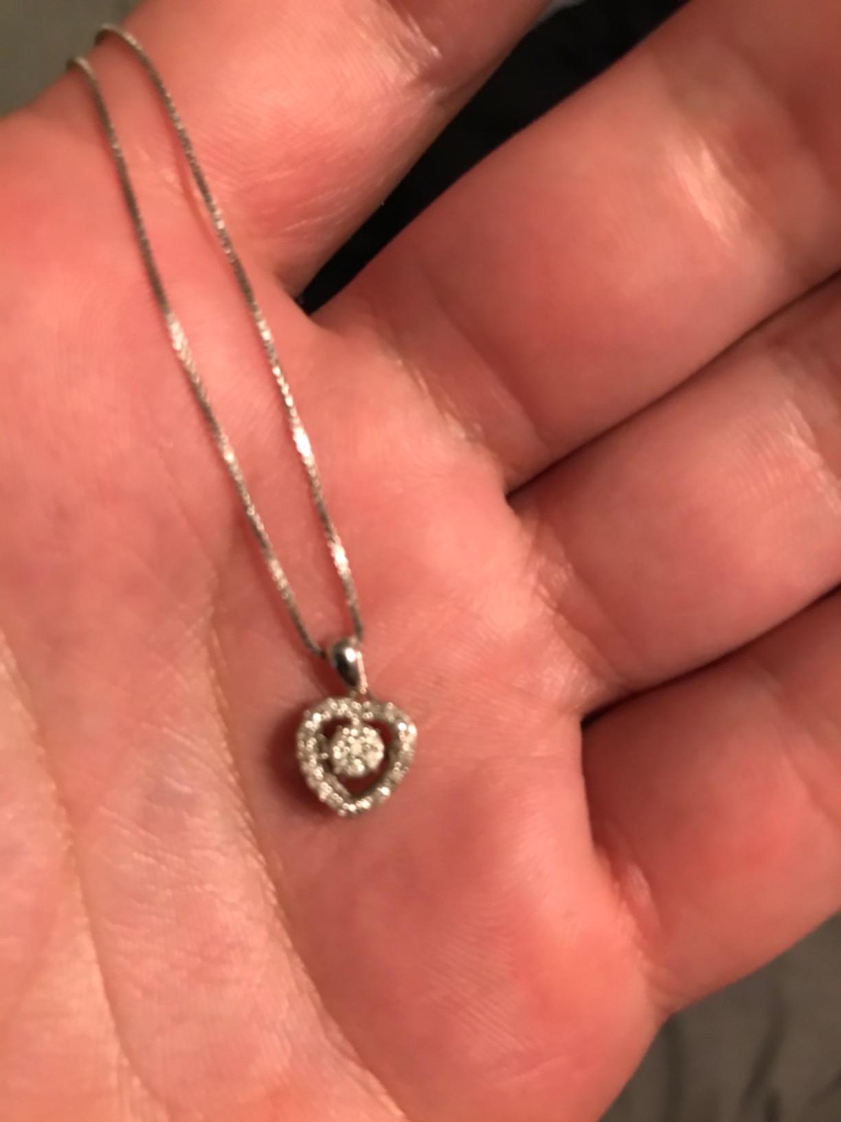 MAX + STONE Dancing Diamond Necklace for Women | Sterling Silver Pendant With 18 Inch Chain | Real Diamond Jewelry customer photo 2