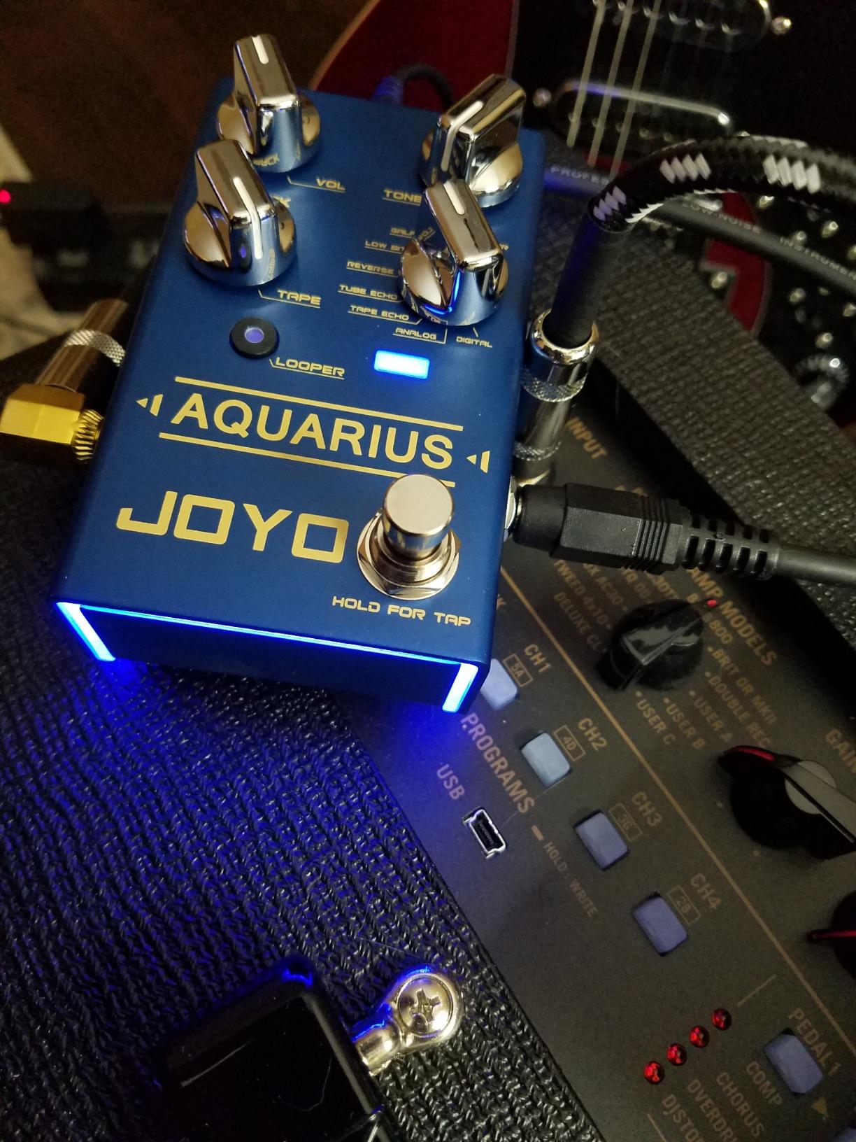 JOYO Multi-Mode Delay & Looper Guitar Pedal, 8 Effects incl. Galaxy/Tape Echo with Tap Tempo & 5-Min Loop, Bypass (Aquarius R-07) customer photo 1