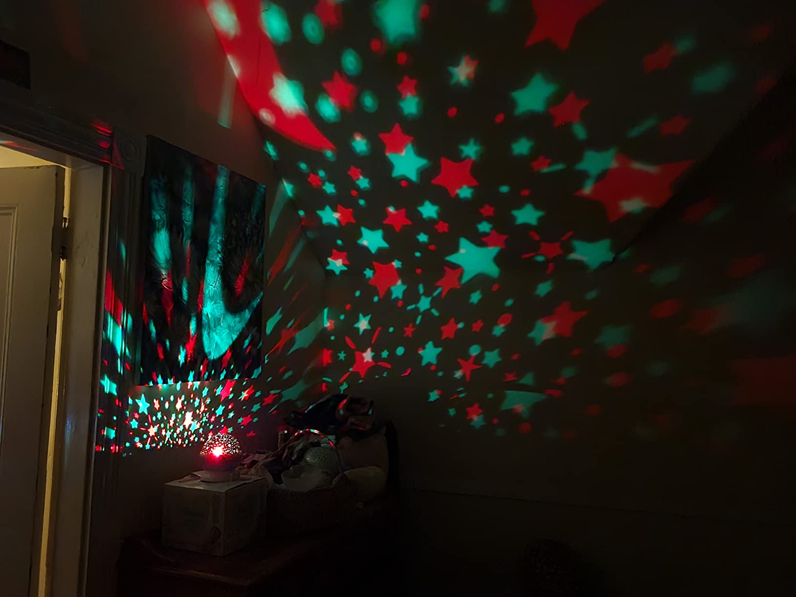 RICTLY Night Light for Kids, Kids Night Light Nebula 360 Degree Rotation - 4 LED Bulbs 12 Light Color Star Projector Changing with USB Cable, Romantic Gifts for Men Women Children customer photo 2