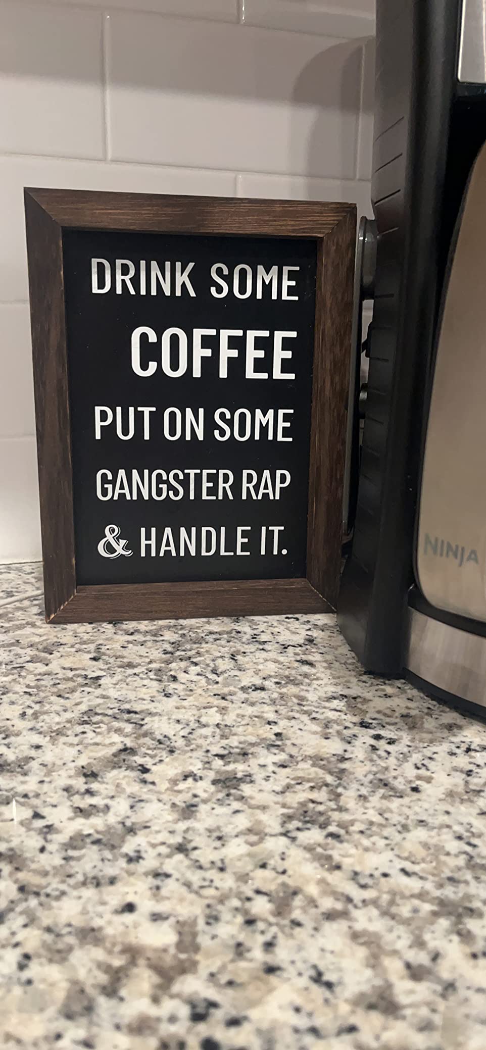 Mkono Coffee Bar Sign, 2 Sides Farmhouse Wood Sign with Funny Sayings Decor customer photo 1