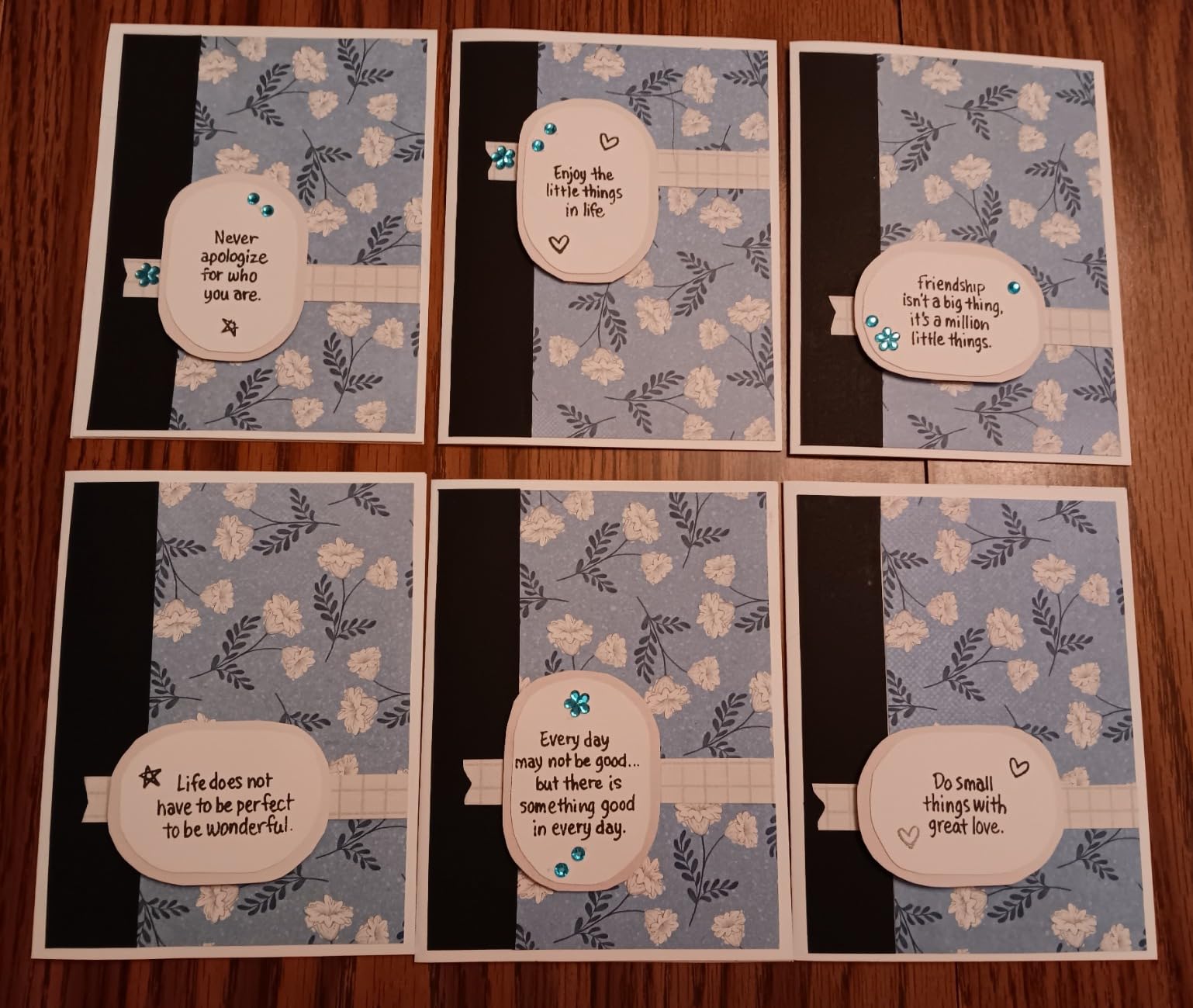 Outus 4 Pcs Clear Sentiment Stamps for Crafts, Silicone Words,Classic customer photo 2