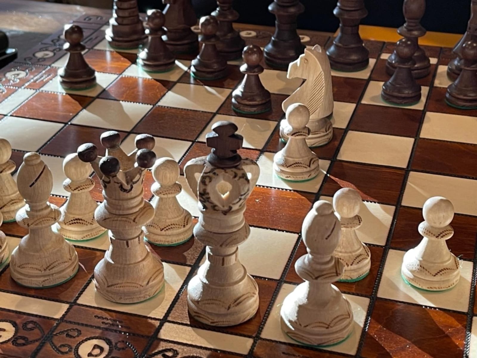 Handmade European Wooden Chess Set with 21 Inch Board and Hand Carved Chess Pieces customer photo 1