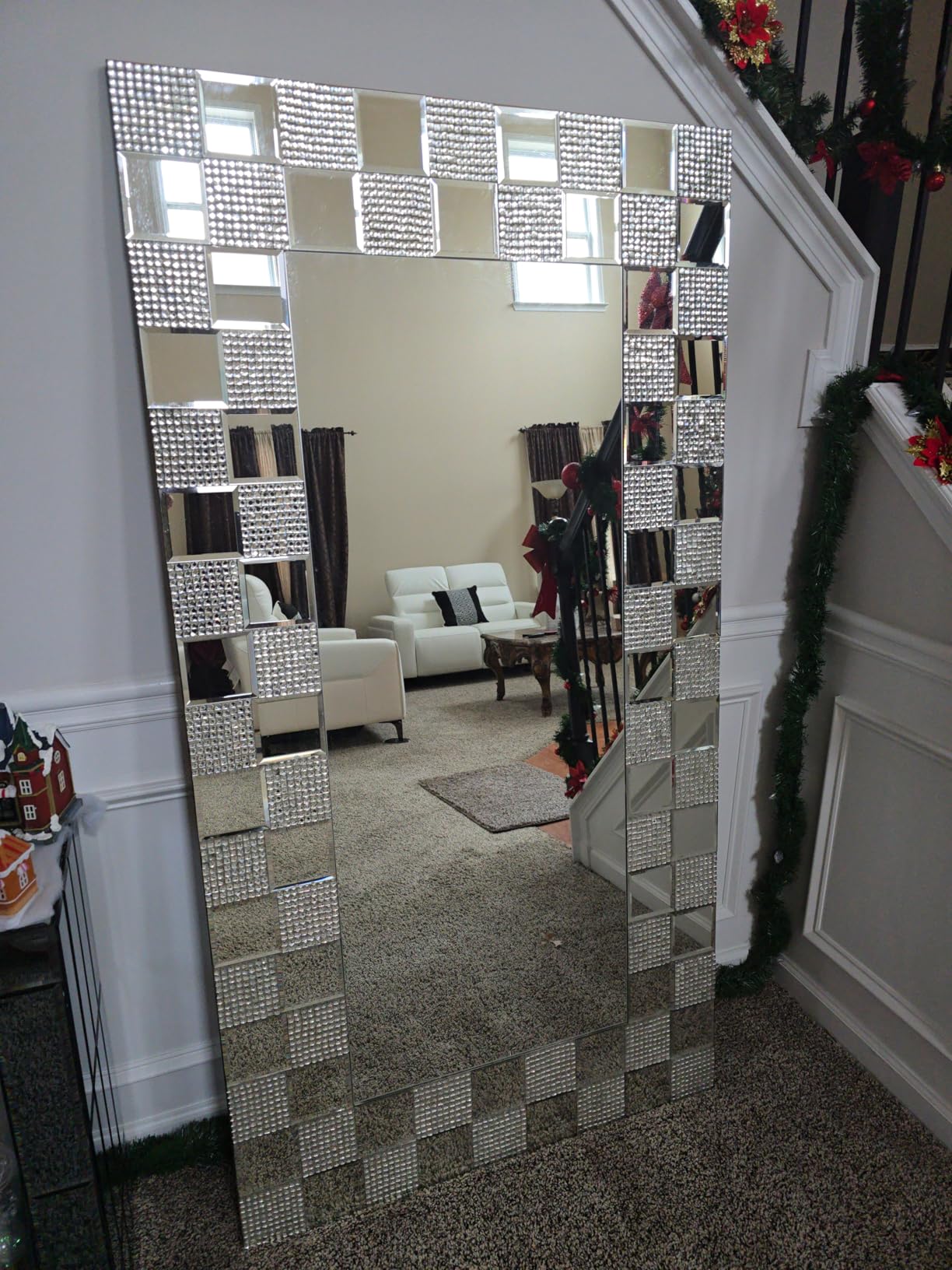 Diflart Peel and Stick Mirror Glass Square Mosaic Backsplash Tile, 5 Sheets customer photo 2