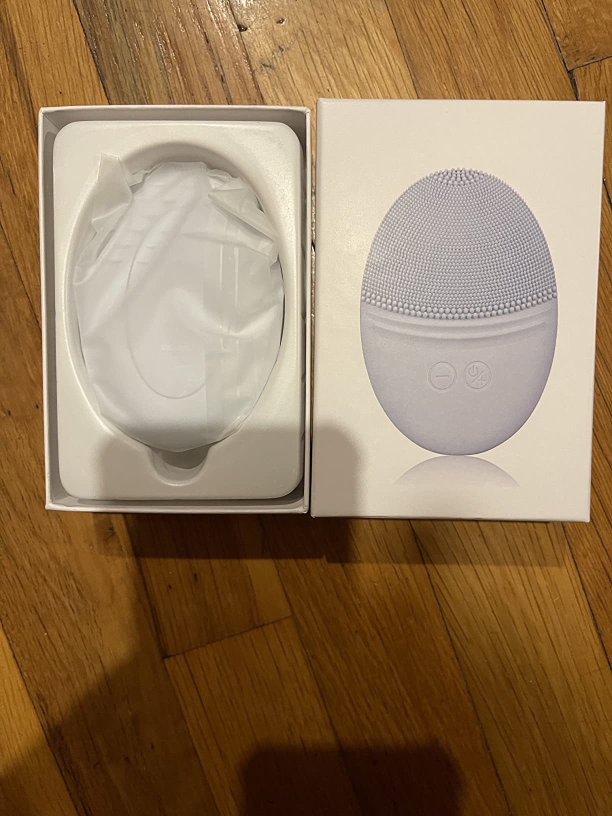 EZBASICS Silicone Facial Cleansing Brush, IPX7 Waterproof, Blue customer photo 1