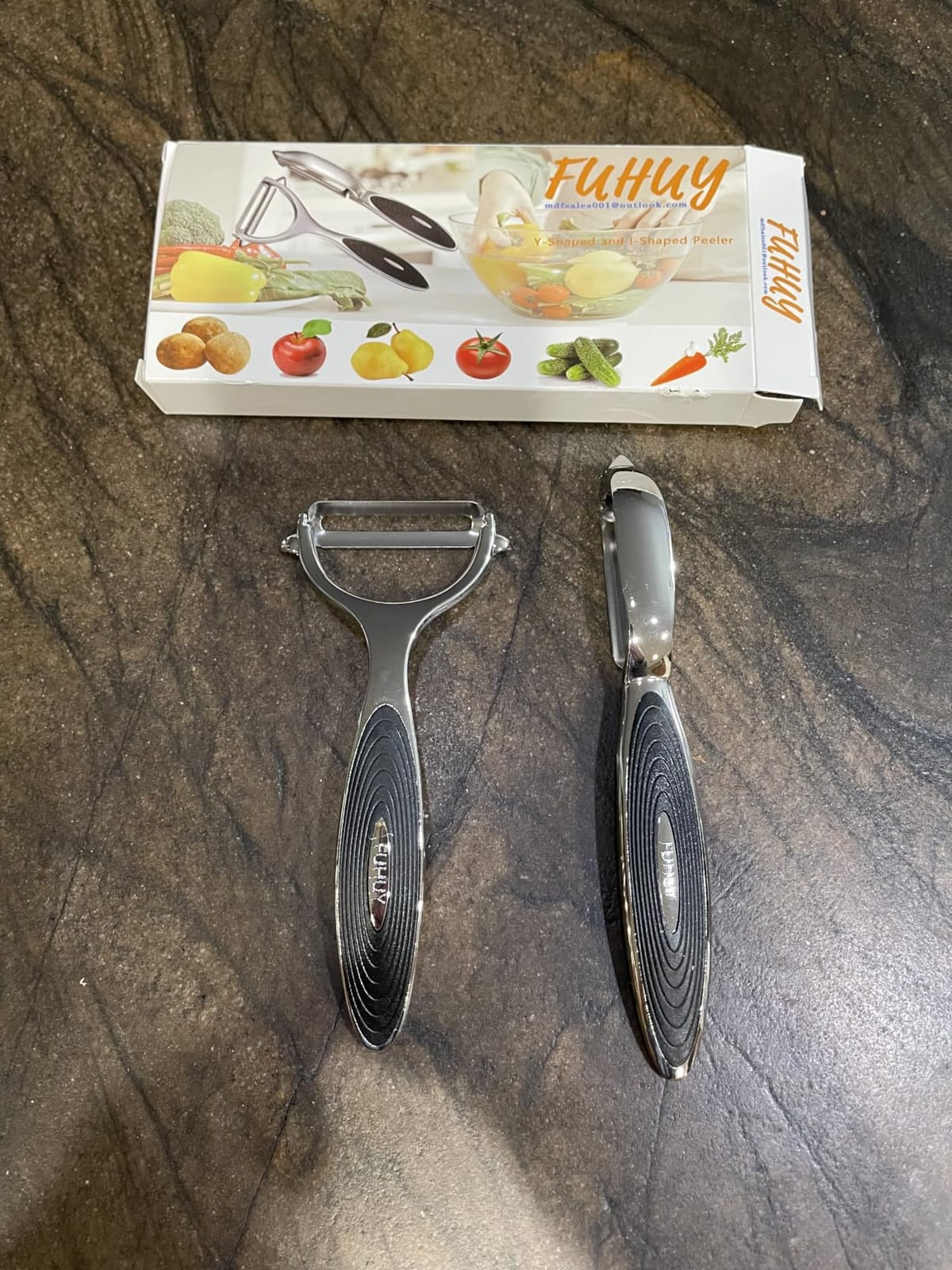 FUHUY Vegetable, Apple Peelers for kitchen, Fruit, Carrot, Veggie, Potatoes Peeler, Y-Shaped and I-Shaped Stainless Steel Peelers, with Ergonomic Non-Slip Handle & Sharp Blade, Good Sturdy (2PCS) customer photo 1