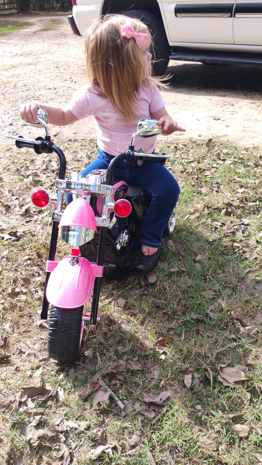Costzon 6V Ride on Chopper Kids Motorcycle with Horn, Headlight (Blue) customer photo 2
