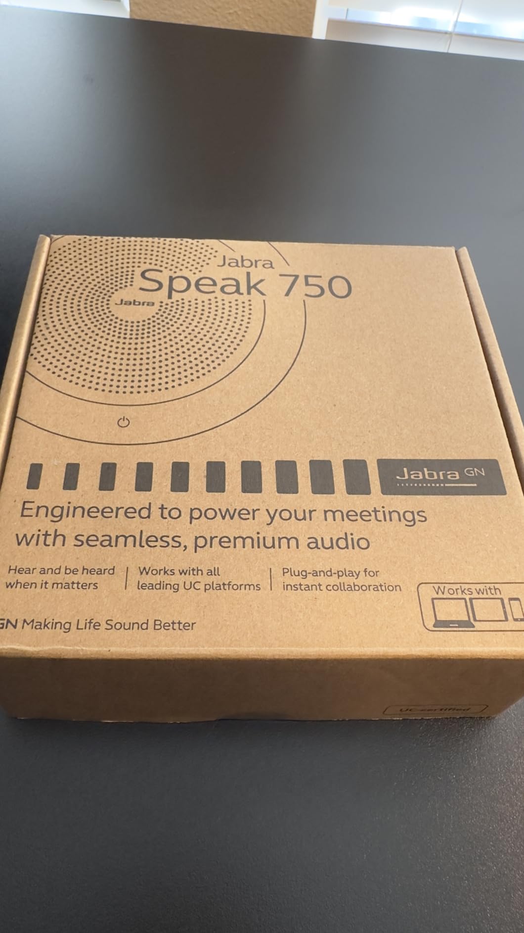 Jabra Speak 750 UC Wireless Bluetooth Speakerphone with Link 370 USB Adapter – Portable Conference Speaker for Holding Meetings Anywhere with Premium Audio - Certified for Zoom & Google Meet customer photo 2