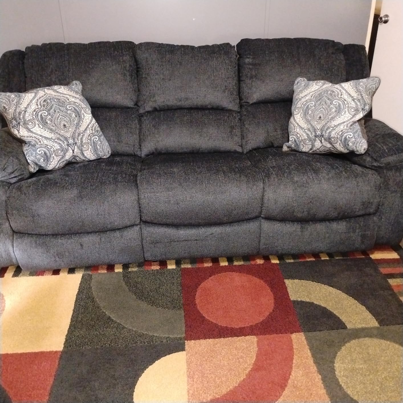 Signature Design by Ashley Draycoll Wall Hugger Reclining Couch, Slate customer photo 2