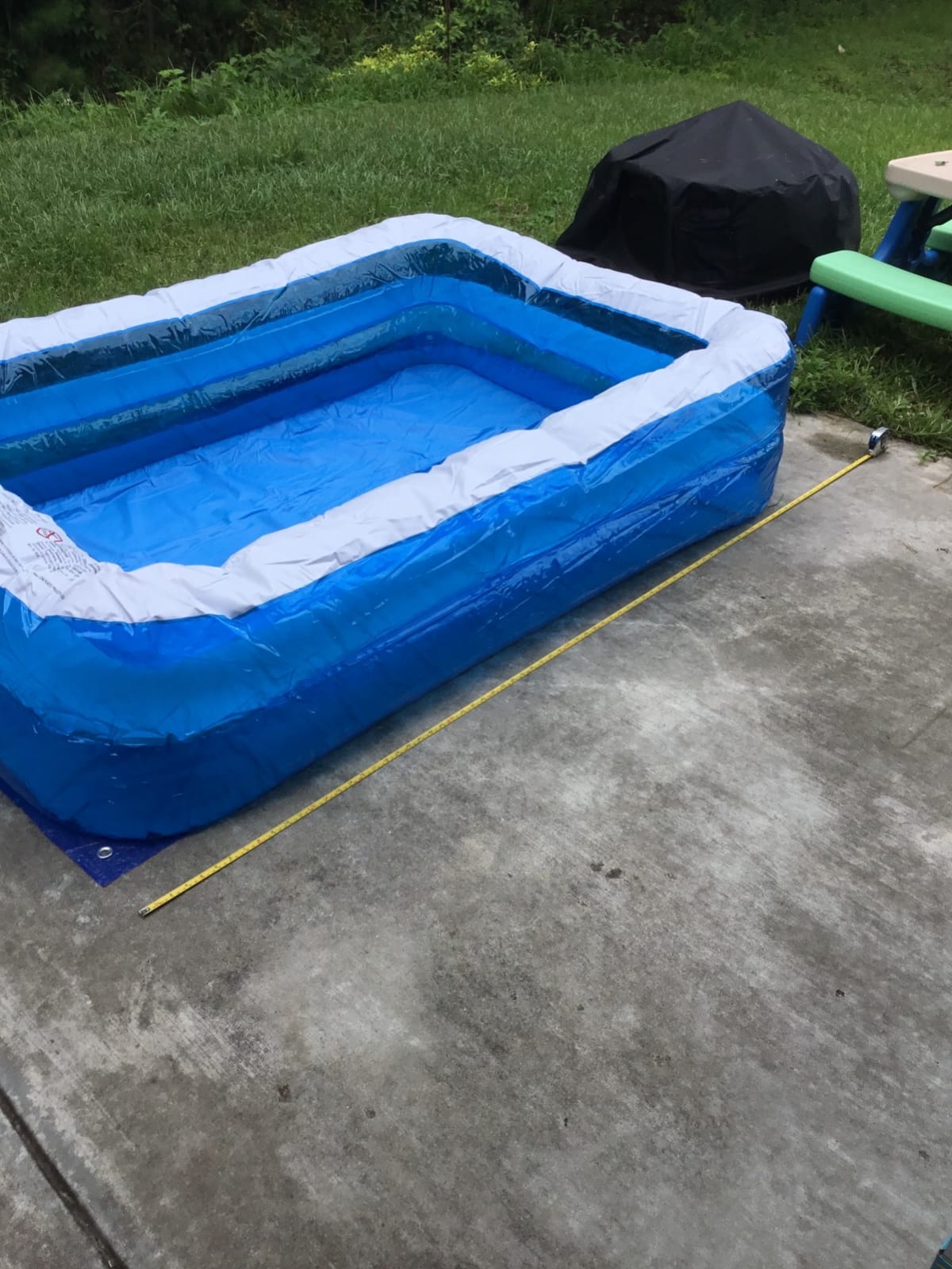 Inflatable Kiddie Swimming Pool,Outdoor Blow Up Rectangular Pool for Kids and Toddler(120