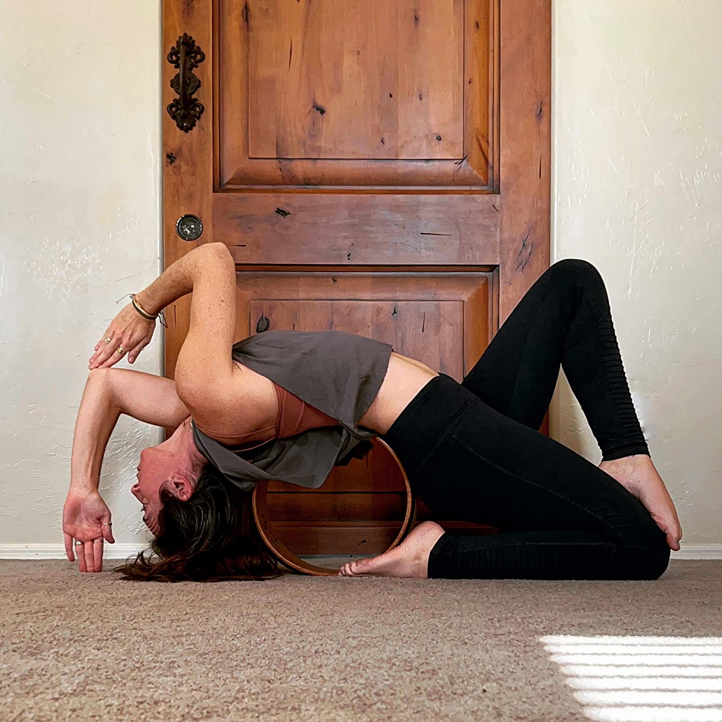 Deluxe Cork Yoga Wheel Set - Back Roller, 2 Cork Blocks & Strap | Natural Cork Back Roller with Extra-Firm Blocks & Exercise Guide - Eco-Friendly Support for Deeper Stretches customer photo 1