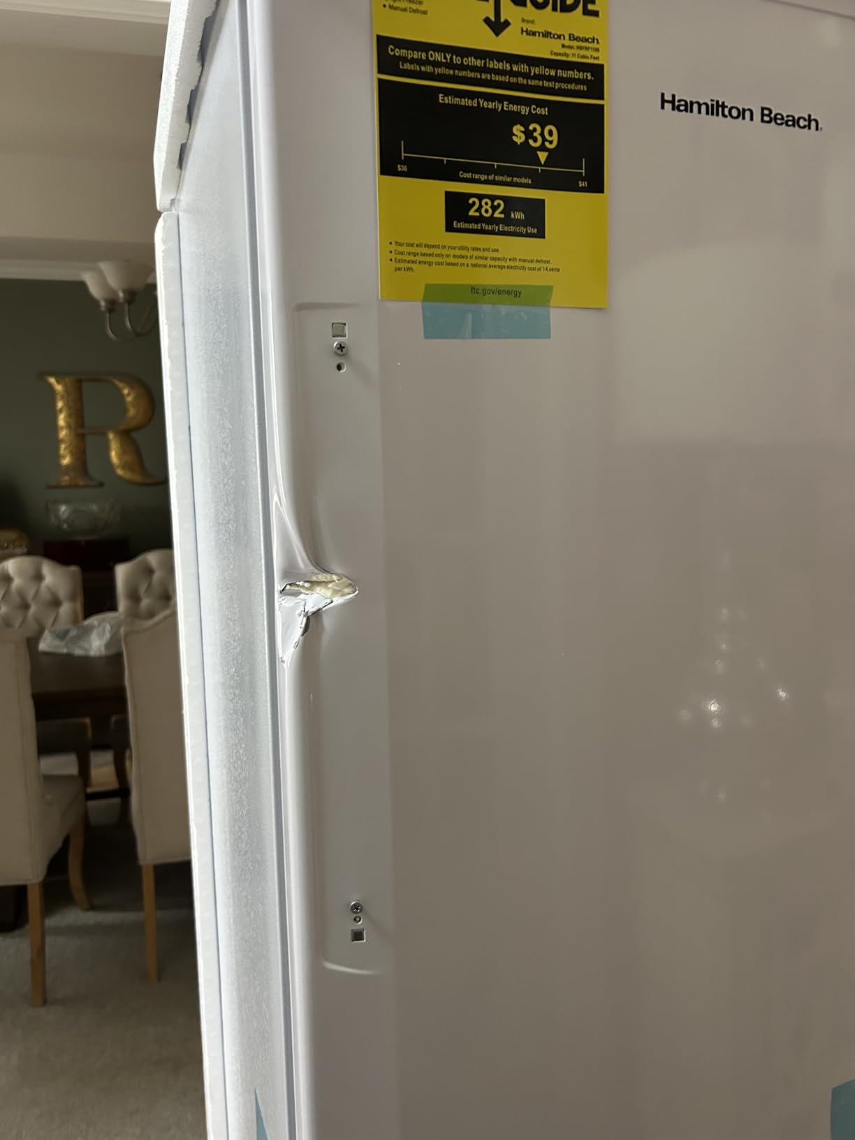 Hamilton Beach HBFRF1100, 11 cu ft, Upright Freezer, White customer photo 1