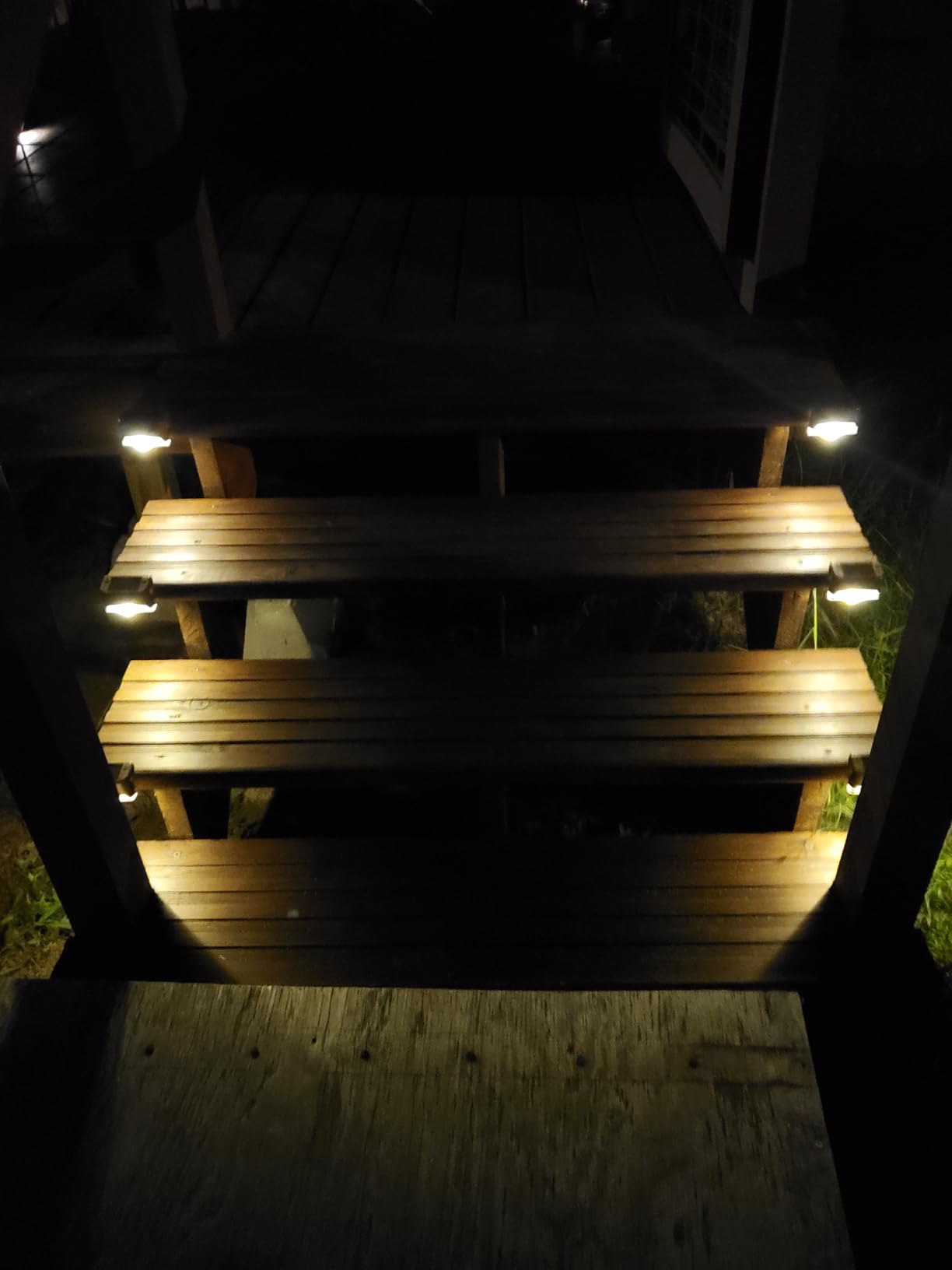 GIGALUMI Led Solar Deck Lights, 16 Pack, Waterproof, Warm White | LED Solar Deck Lights for Outdoor Stairs, Step, Fence, Railing, Yard and Patio customer photo 2