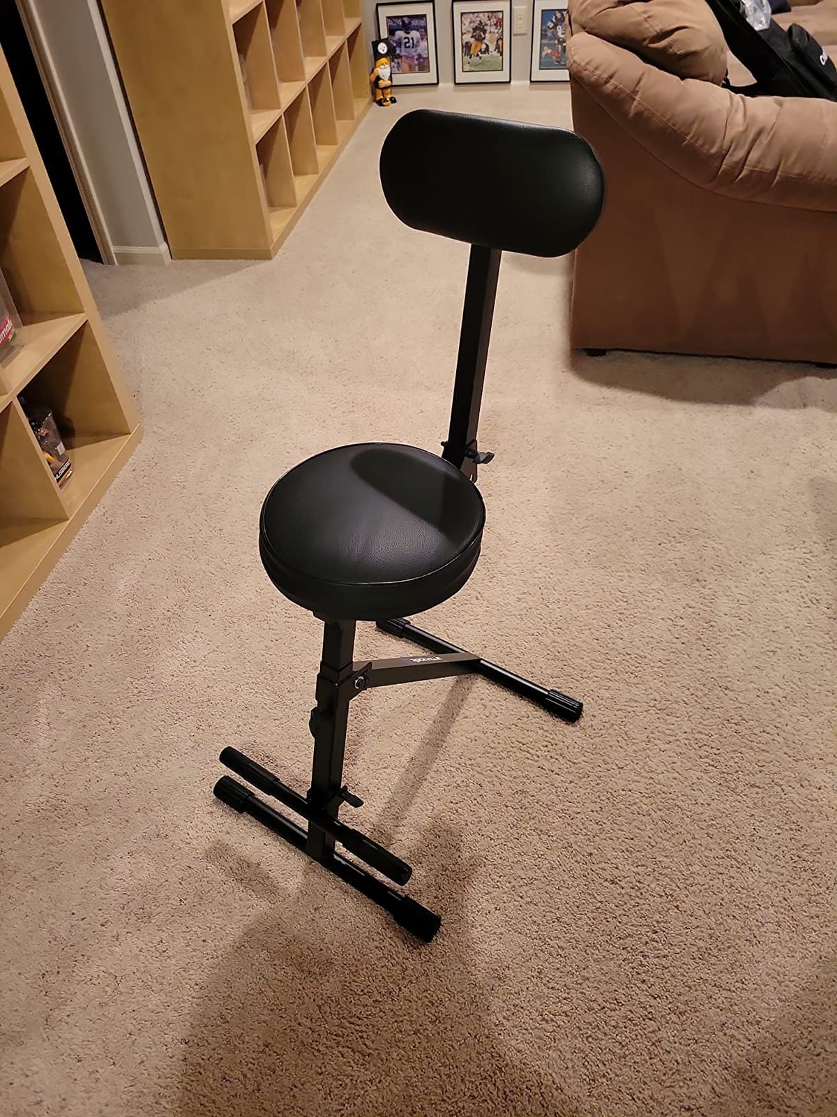 Rockville RDS42 Portable Adjustable DJ Guitar Chair with Padded Backrest | Foldable Steel Frame, 12