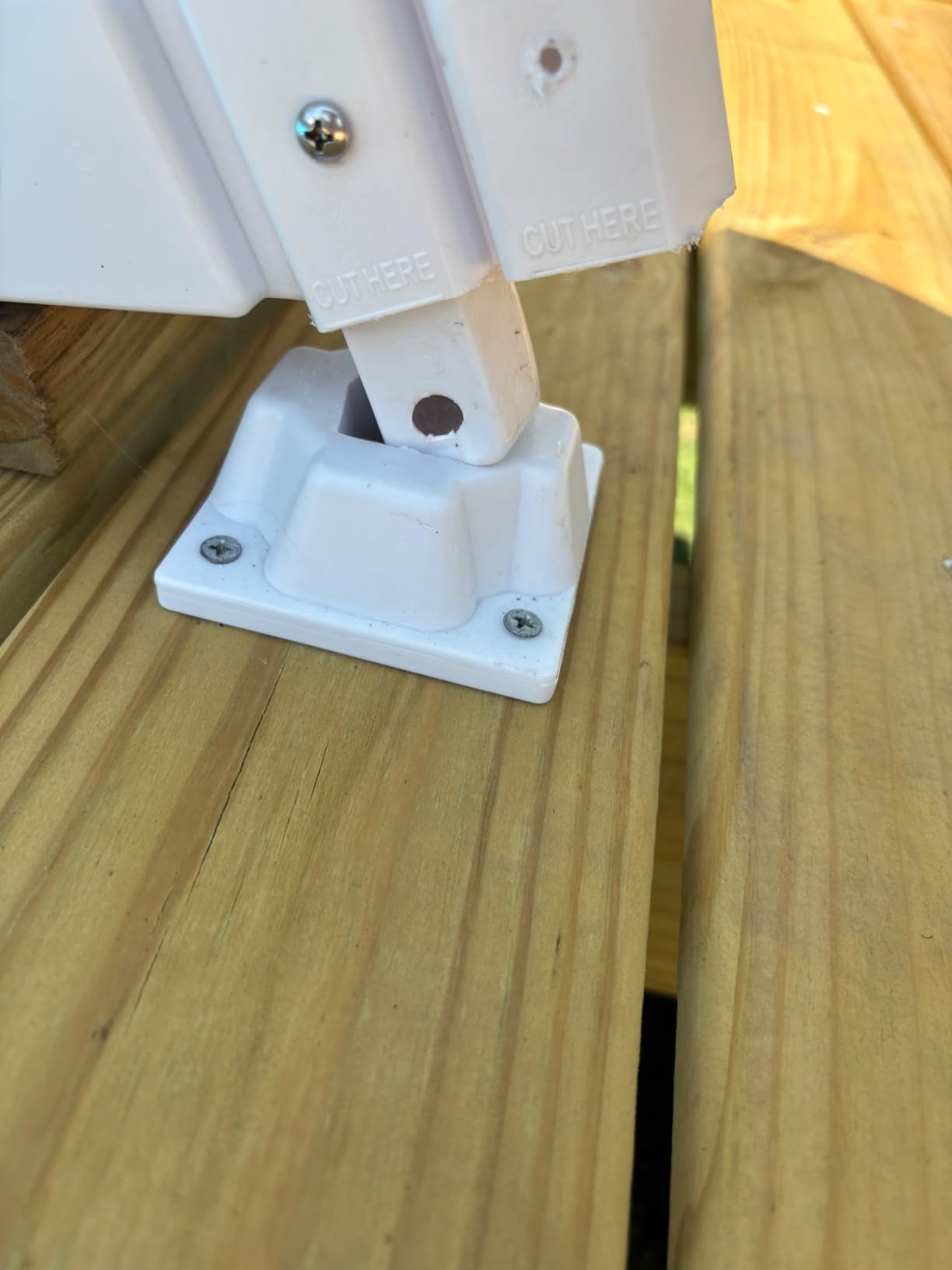 XtremepouwerUS Deluxe Incline Above Ground in-Pool Swimming Pool Ladder Pool Step Adjustable Ladder, White customer photo 2
