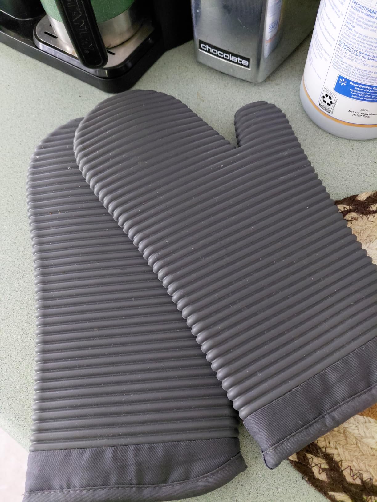 KITCHENAID Ribbed Soft Silicone Oven Mitt 2-Pack Set, 7.5