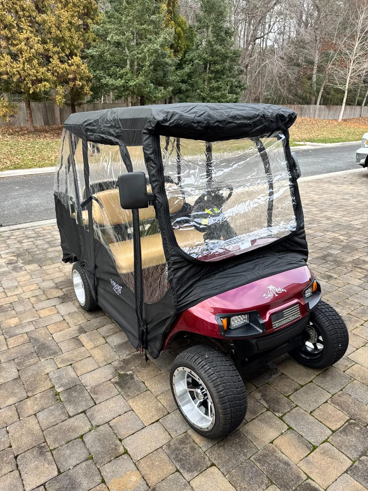 10L0L Golf Cart Driving Enclosure for Club Car DS, 2+2 Passenger Short Roof, Waterproof Windproof Heavy Duty 600D Rain Cover with 4-Sided Clear Windows & Durable Door Zipper, All-Weather Protection customer photo 1