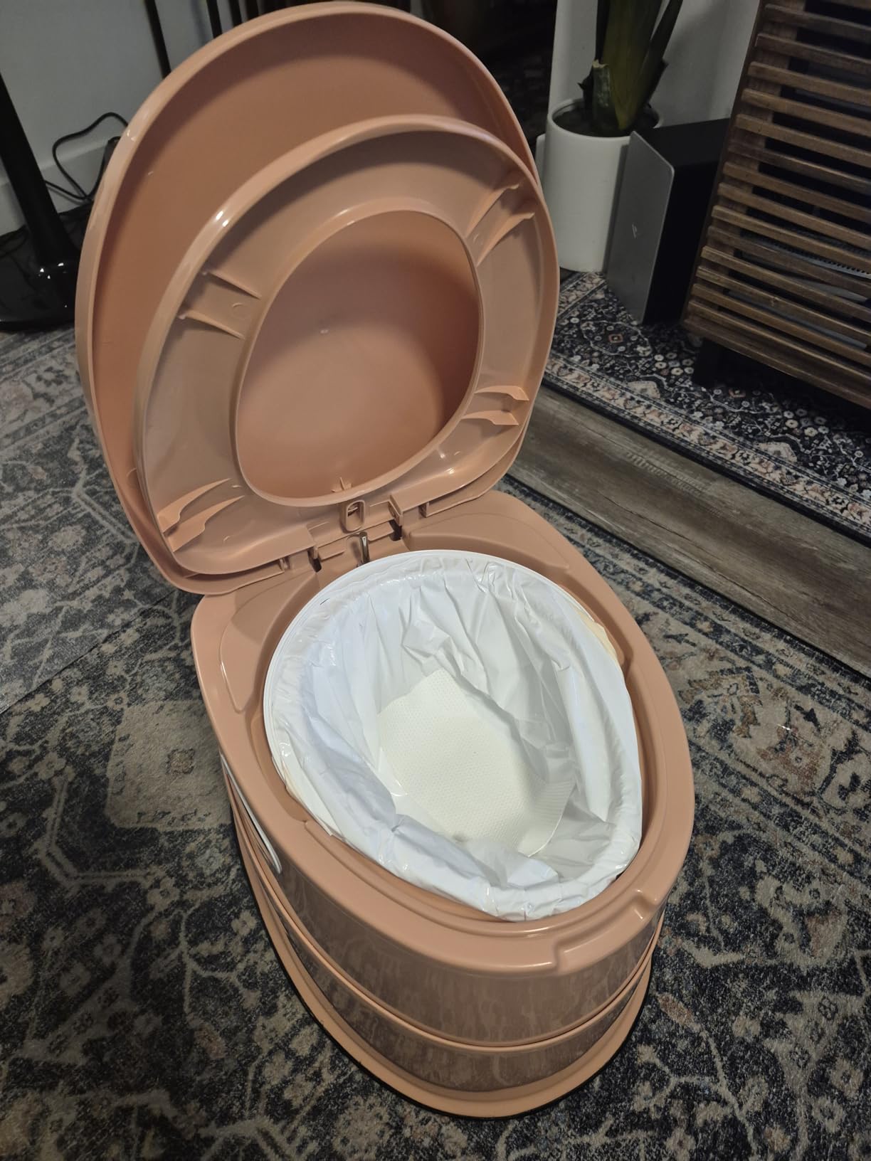 VINGLI Portable Toilet | Indoor Outdoor Commode w/Detachable Inner Bucket & Removable Paper Holder, Lightweight & Compact for Camping, Boat, Van, Emergency Use (Grey) customer photo 1