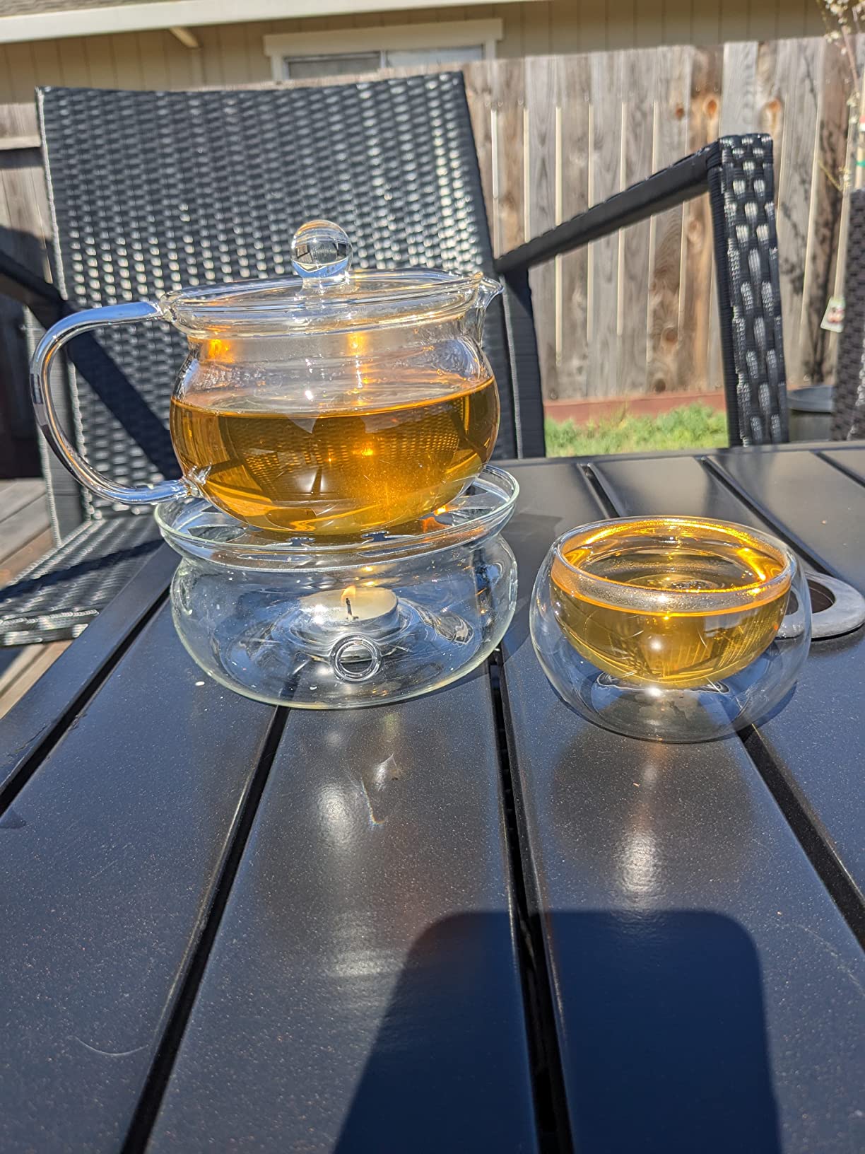 Teabloom Teacups - Double Walled Insulated Glasses - Set of 2 (3.4oz / 100ml) Heatproof Borosilicate Tea and Espresso Cups - Celebration Teacup Collection customer photo 2